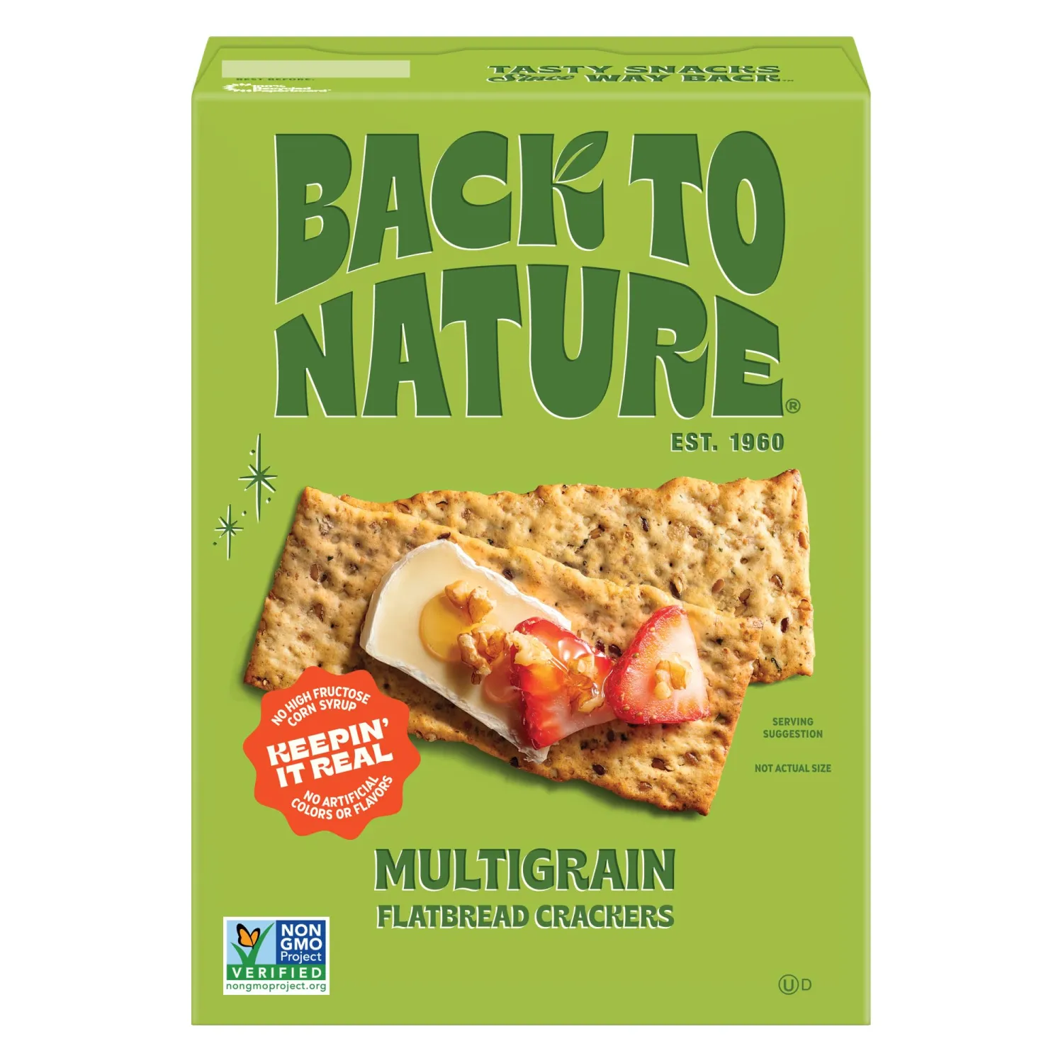 Back to Nature - Multigrain Flax Seeded Flatbread Crackers - Non-GMO, Made with Real Ingredients like Wheat Flour & Whole Grains - Seriously Tasty Snacks - 5 Ounce
