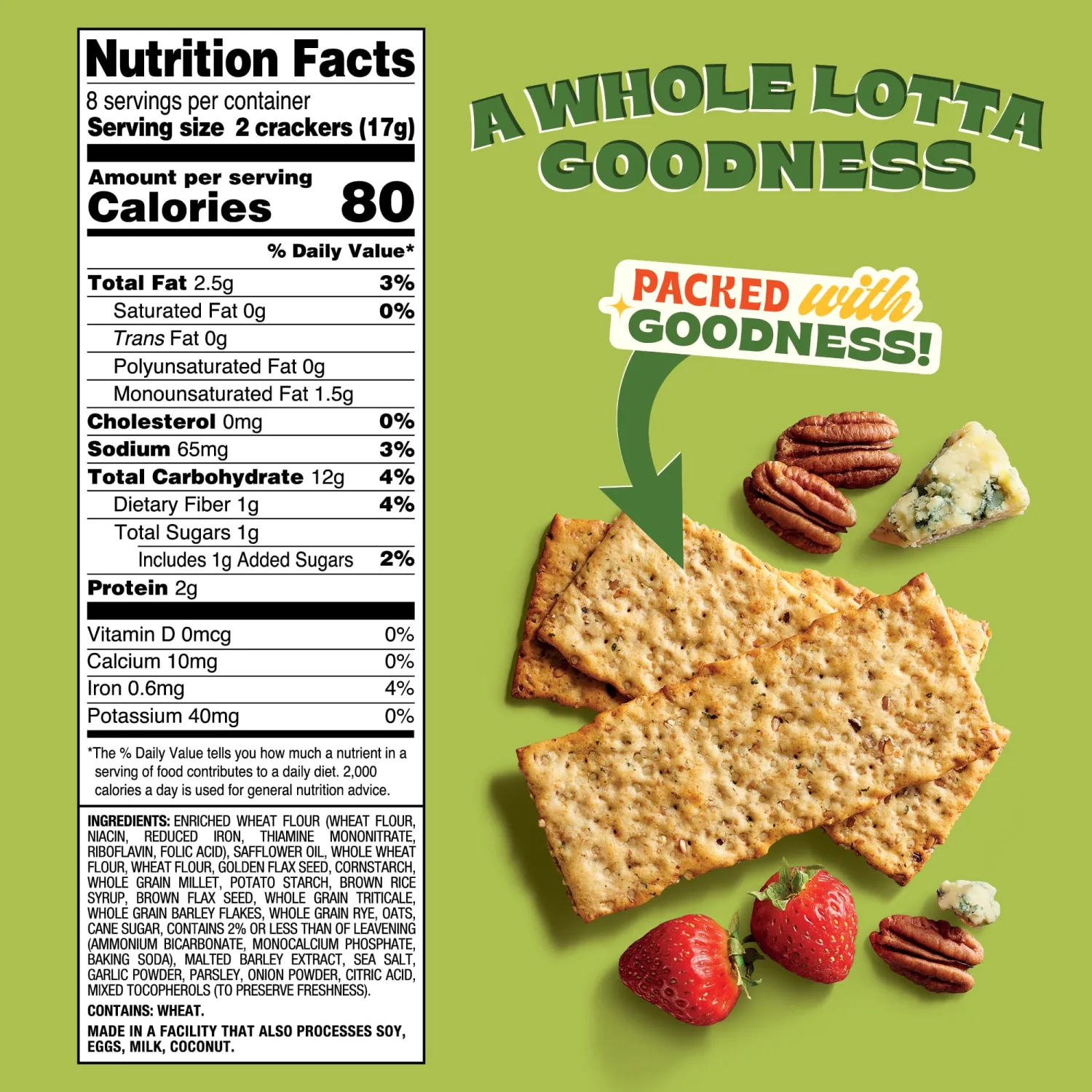 Back to Nature - Multigrain Flax Seeded Flatbread Crackers - Non-GMO, Made with Real Ingredients like Wheat Flour & Whole Grains - Seriously Tasty Snacks - 5 Ounce