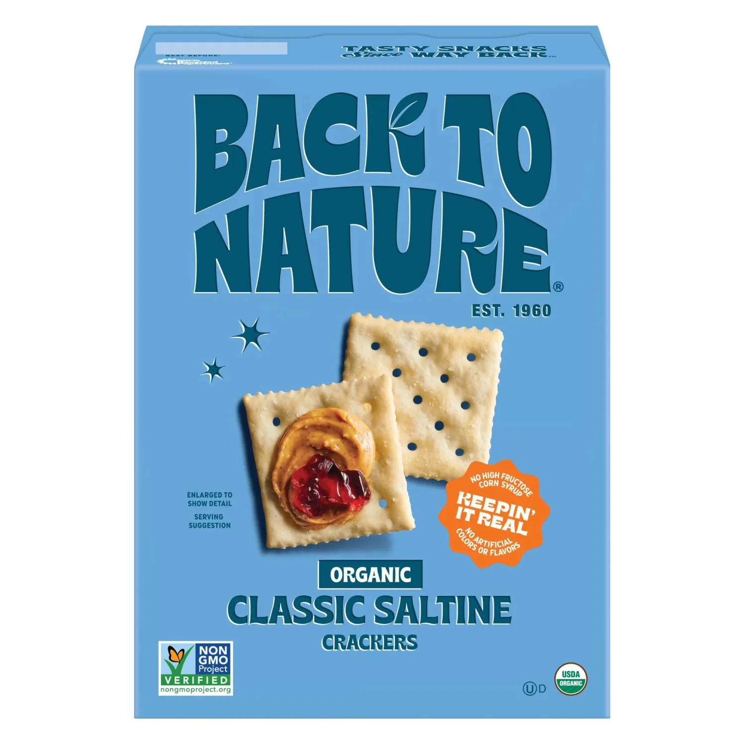 Back to Nature - Organic Saltine Crackers - Real Ingredients like Wheat Flour & Sea Salt - Non-GMO - 5.5 ounce