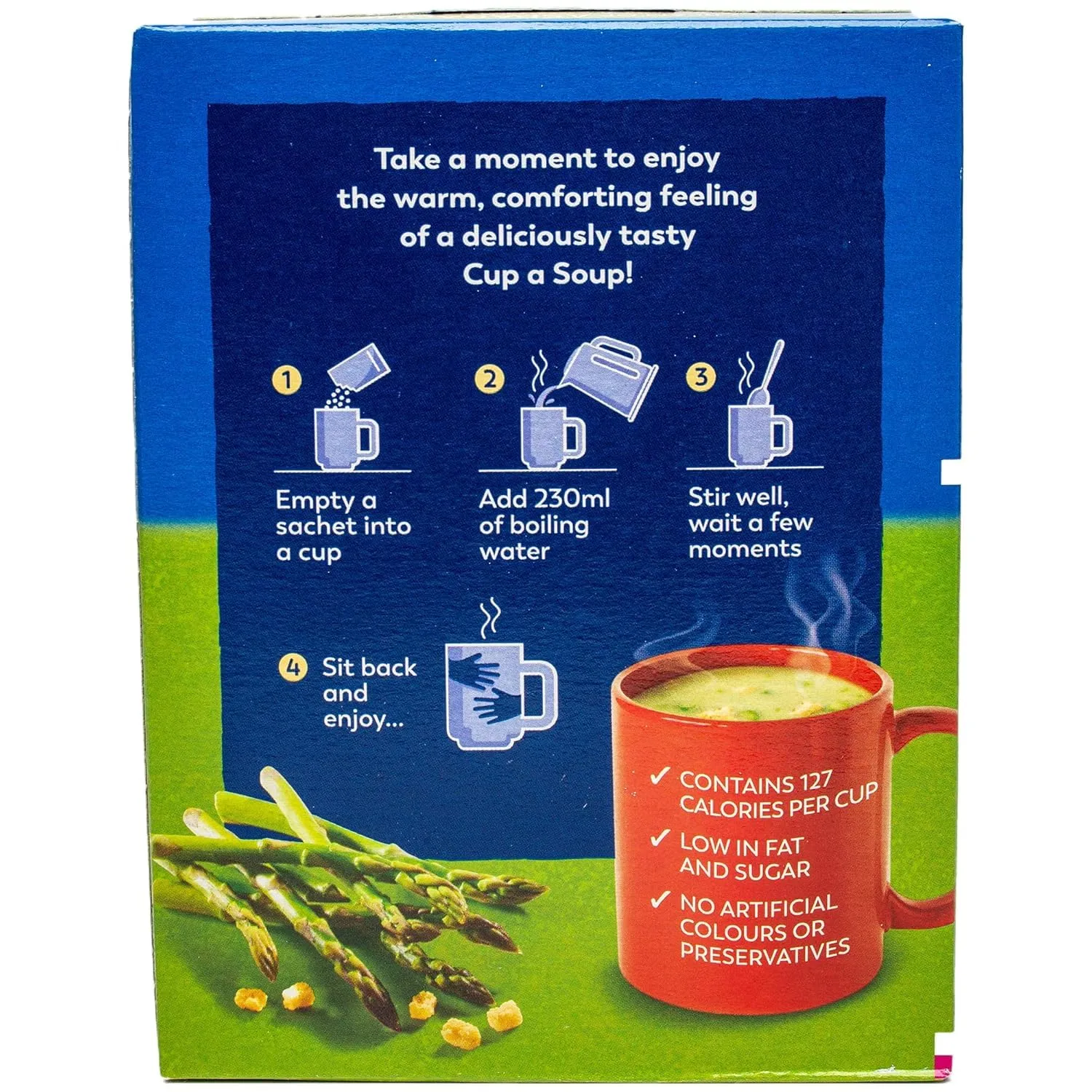 Batchelors Cup A Soup with Croutons Cream of Asparagus 4S, 117g (1 Pack)
