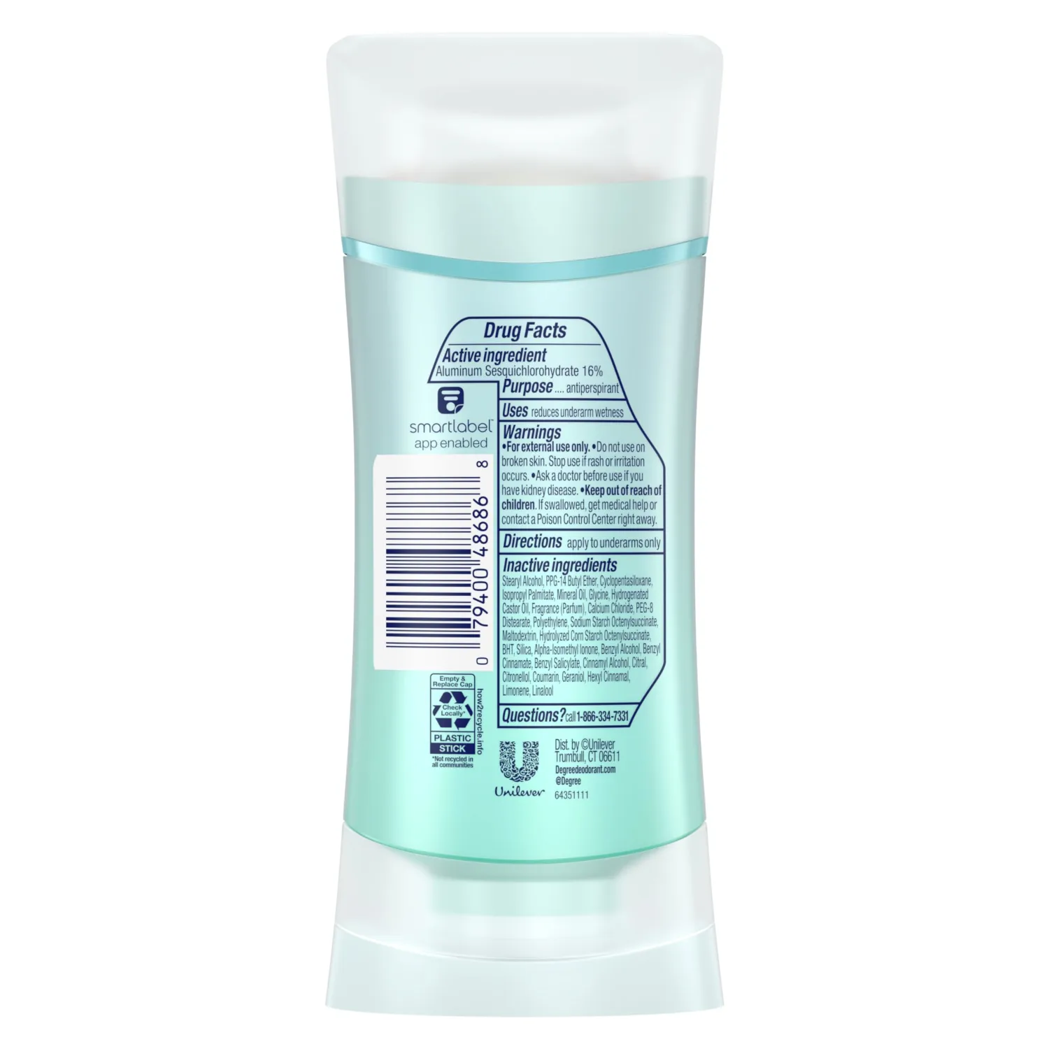 Degree Advanced Protection Antiperspirant Deodorant Lavender & Waterlily for 72-Hour Sweat & Odor Control for Women, with Body Heat Activated Technology, 2.6 oz