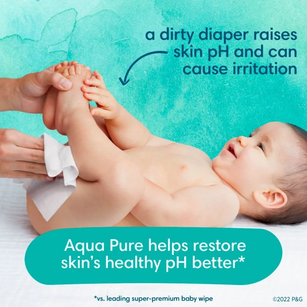 pampers aqua pure baby wipes 56 ct OLD