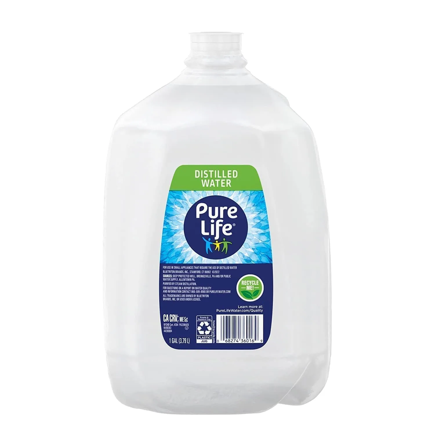 Pure Life Distilled Water, 1 Gallon/3.79 Liters Jugs (4 Pack)