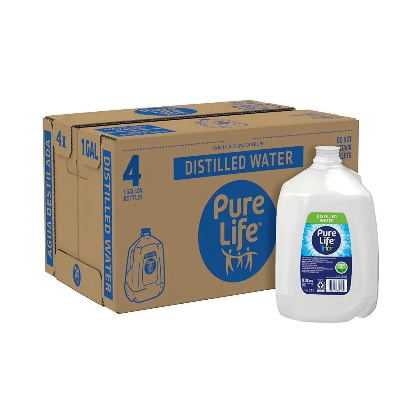 Pure Life Distilled Water, 1 Gallon/3.79 Liters Jugs (4 Pack)