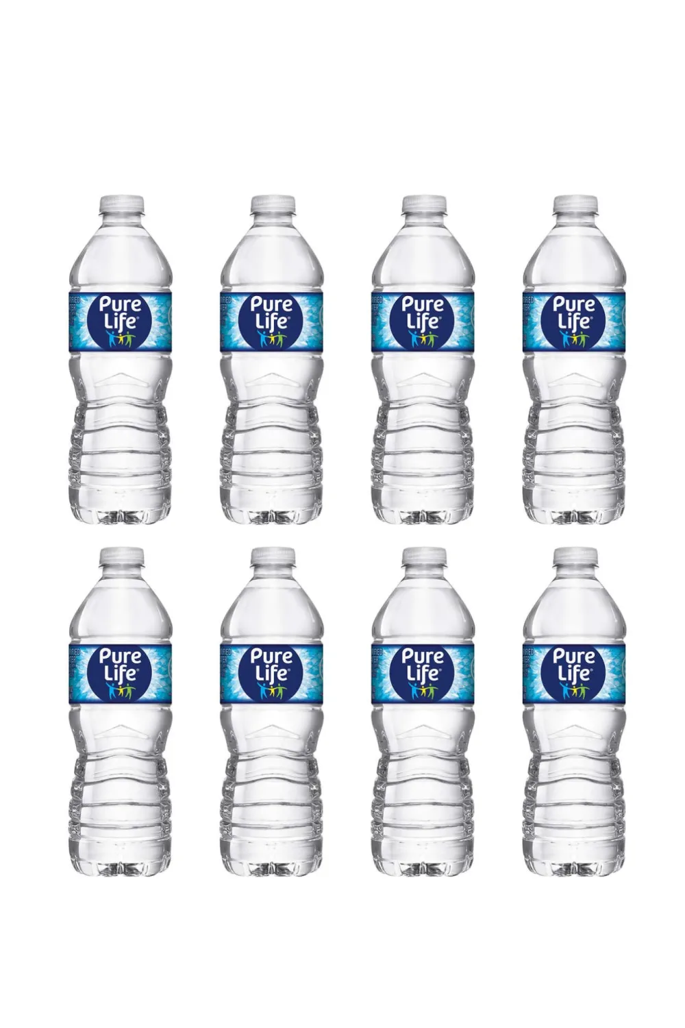 Pure Life Natural Purified Drinking Water, 16.9 Fl Oz, 8 Ct (Total of 135.2 Fl Oz) – Eco-Friendly Bottled Water for Halloween Parties, Goodie Bags, and Kids Snacks
