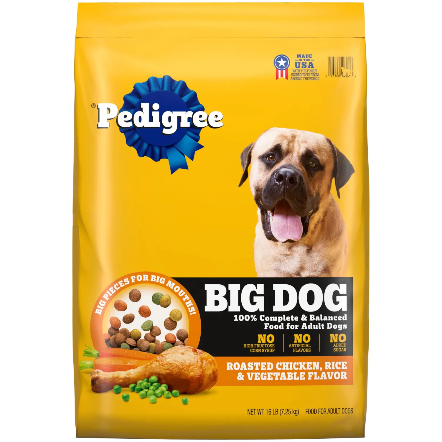 Pedigree Complete Nutrition Big Dog Dry Dog Food, Roasted Chicken, Rice and Vegetable Flavor, 16 lb. Bag