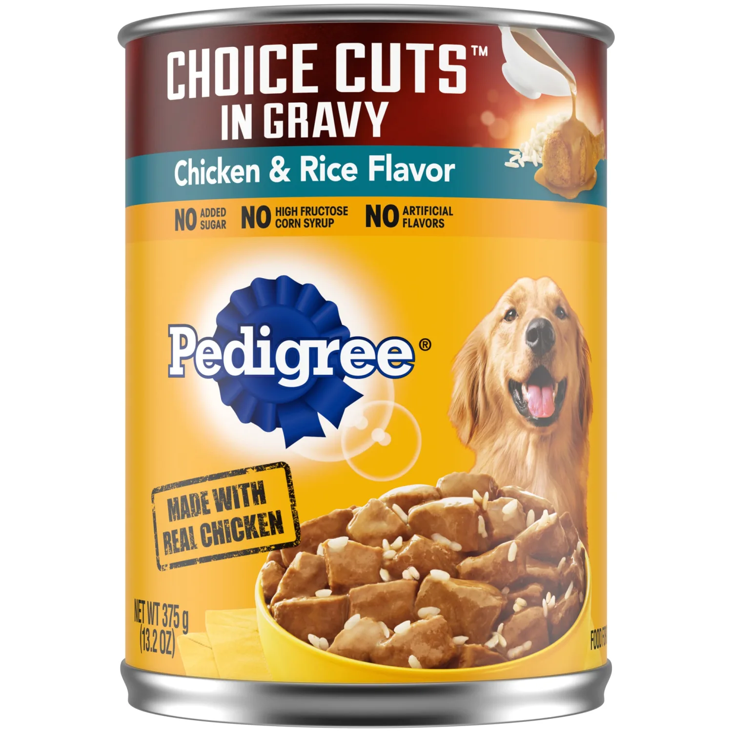PEDIGREE CHOICE CUTS IN GRAVY Adult Canned Soft Wet Dog Food, Chicken & Rice Flavor, 13.2 oz. Cans 12 Pack