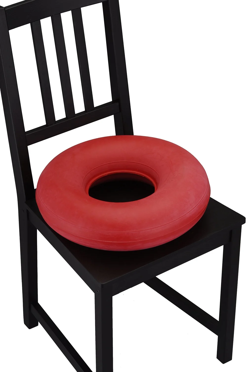 NOVA Inflatable Donut Cushion, Easy to Inflate and Deflate Seat Cushion, Durable Rubber and Easy to Clean,Red 18 Inch (Pack of 1)