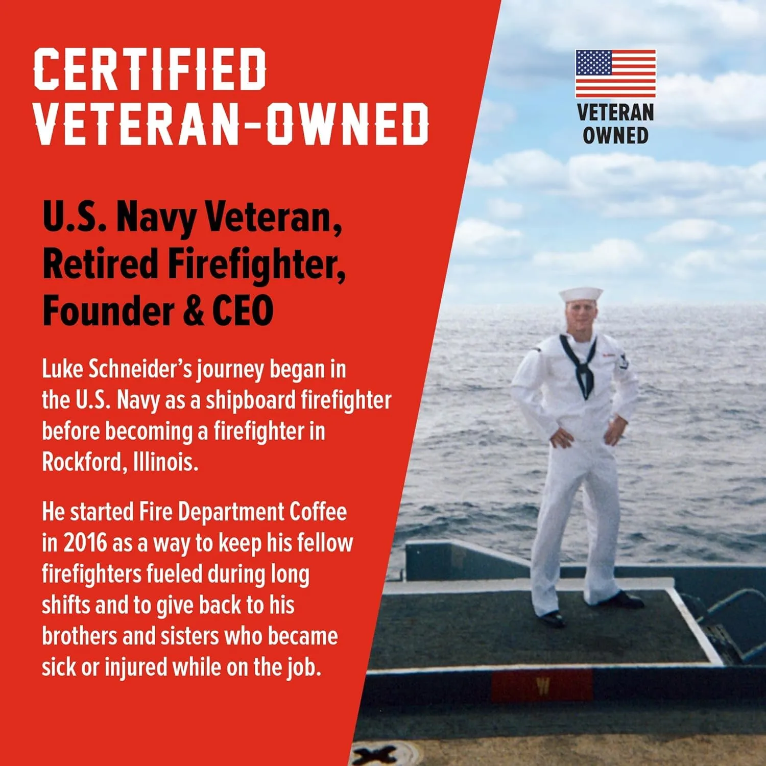 Fire Department Coffee - Gives Back to Firefighters - Marshmallow Brownie Ground Coffee - Roasted in the USA - Ground - Medium Roast - Veteran Owned 12 oz