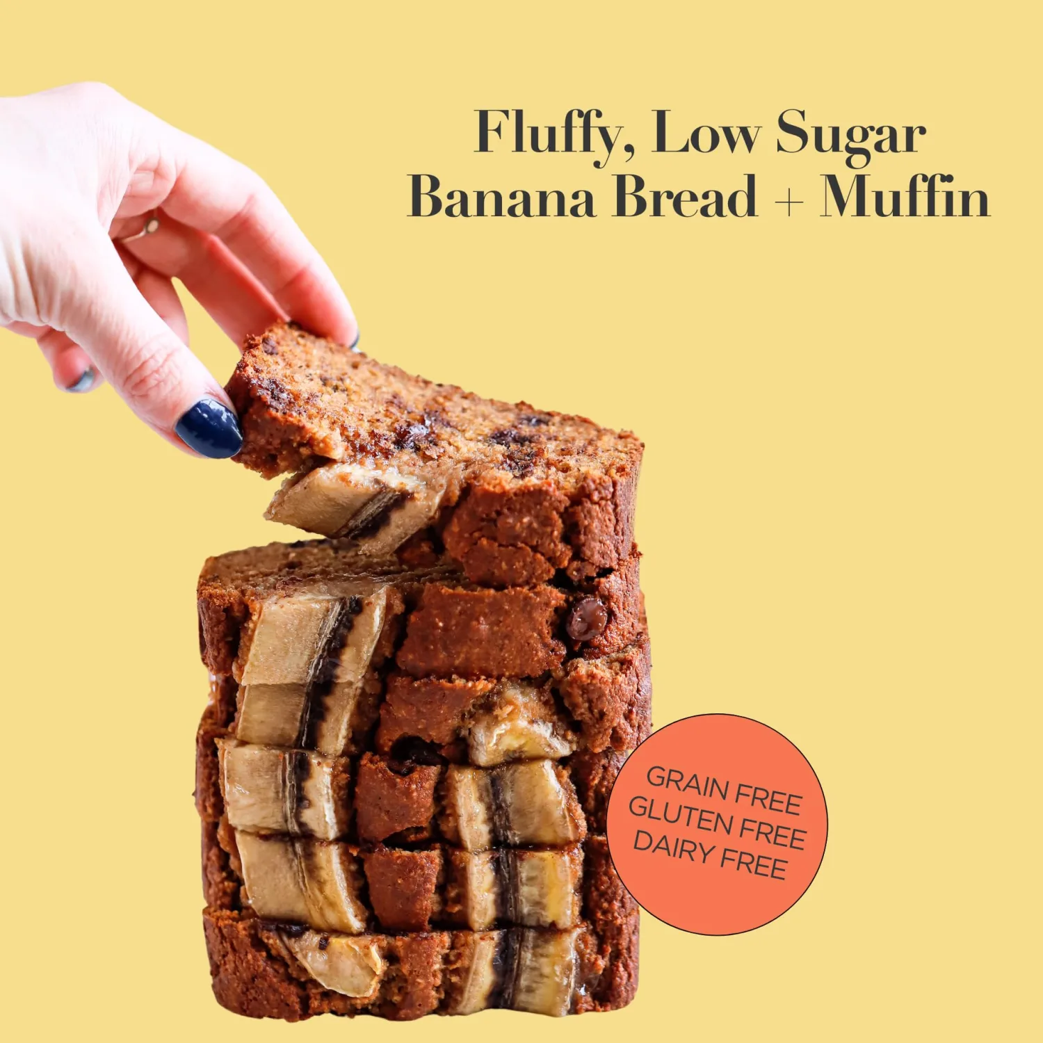 Stellar Eats Grain-Free Baking Mix | Gluten-Free, Dairy-Free, Plant-Based | Fluffy, Moist, & Naturally Sweet | Sweetened with Coconut Sugar | Almond Flour-Based, Paleo-Friendly | Easy-to-Make 1 Loaf or 12 Muffins (Banana Bread + Muffin)