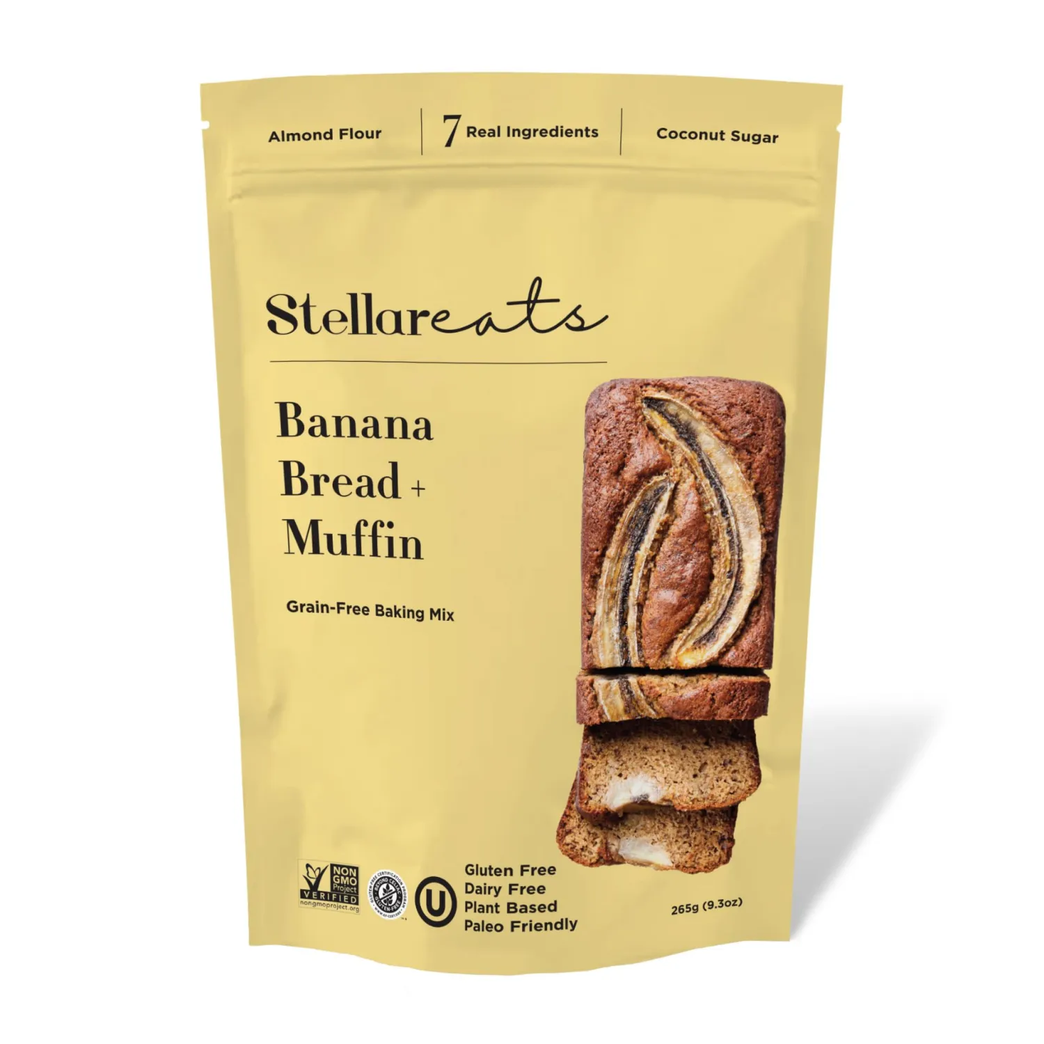 Stellar Eats Grain-Free Baking Mix | Gluten-Free, Dairy-Free, Plant-Based | Fluffy, Moist, & Naturally Sweet | Sweetened with Coconut Sugar | Almond Flour-Based, Paleo-Friendly | Easy-to-Make 1 Loaf or 12 Muffins (Banana Bread + Muffin)
