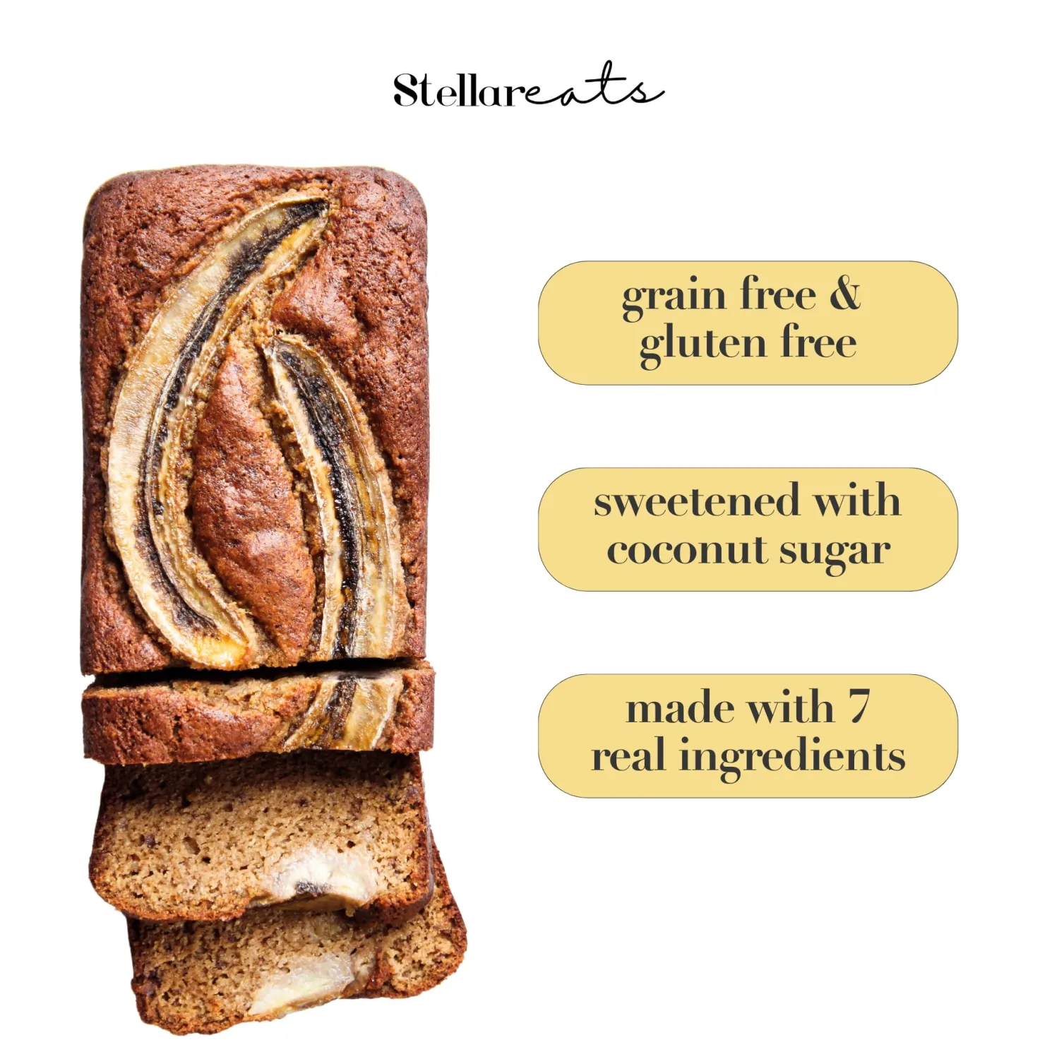 Stellar Eats Grain-Free Baking Mix | Gluten-Free, Dairy-Free, Plant-Based | Fluffy, Moist, & Naturally Sweet | Sweetened with Coconut Sugar | Almond Flour-Based, Paleo-Friendly | Easy-to-Make 1 Loaf or 12 Muffins (Banana Bread + Muffin)