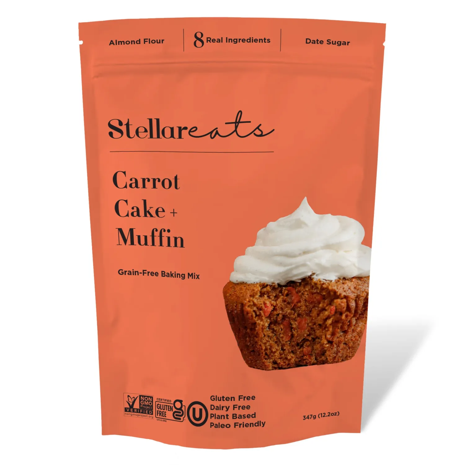 Stellar Eats Grain-Free Baking Mix | Gluten-Free, Dairy-Free, Plant-Based, Paleo-Friendly | Fluffy & Perfectly Spiced | Sweetened with Date Sugar | Almond Flour-Based Baking Mix | Non-GMO, Kosher |(Carrot Cake + Muffin, 1 Pack)
