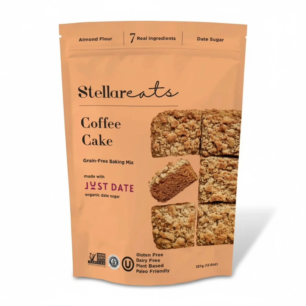 Stellar Eats Coffee Cake Mix, 12.6 oz, 1 Pack - Grain Free, Gluten Free, Dairy Free, Plant Based, Paleo Friendly, Certified Kosher