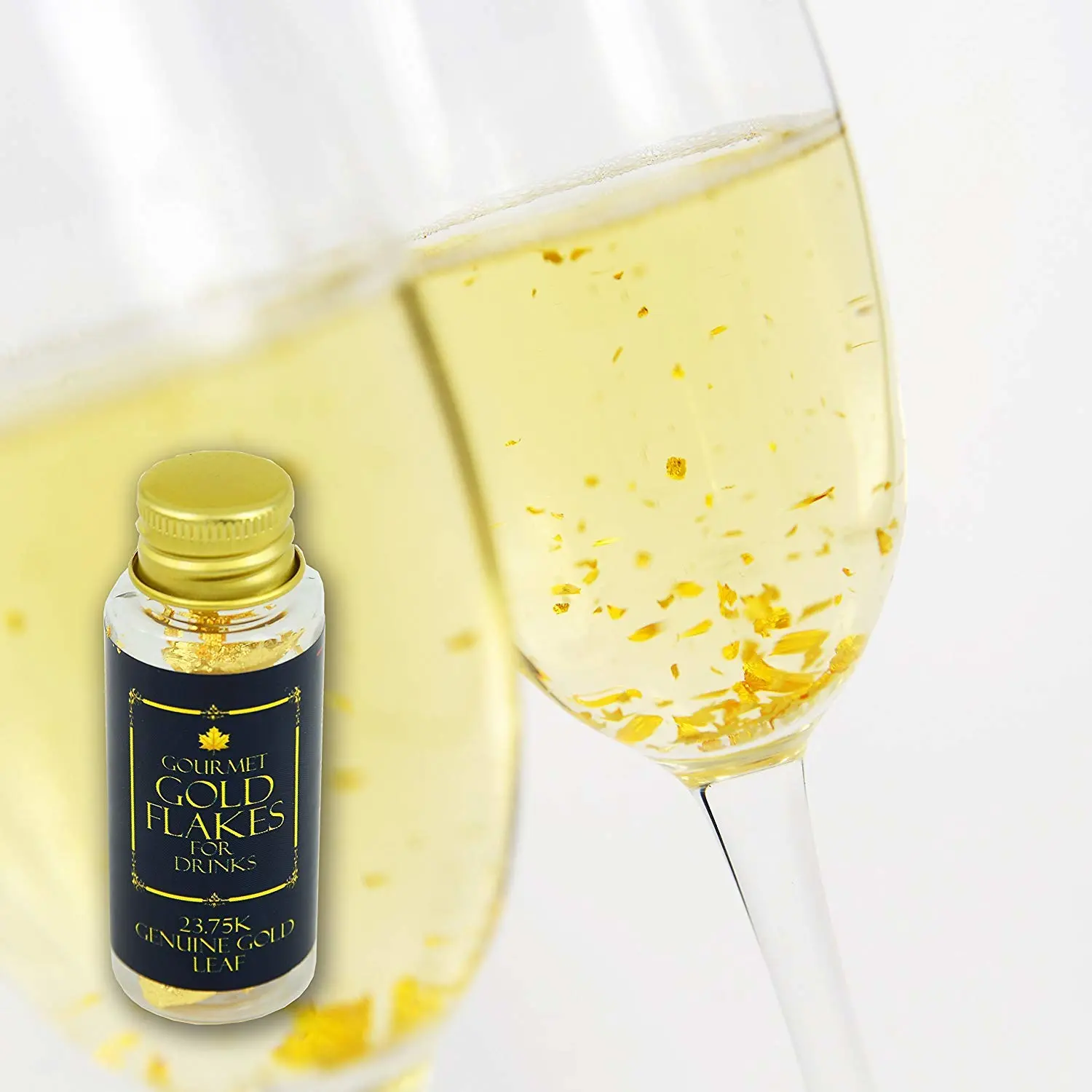 Barnabas Blattgold Edible Genuine Gold Leaf for Drinks - Edible Gold Flakes, Gold Flakes, Gold Flakes edible for food (Drinks) 2 pack