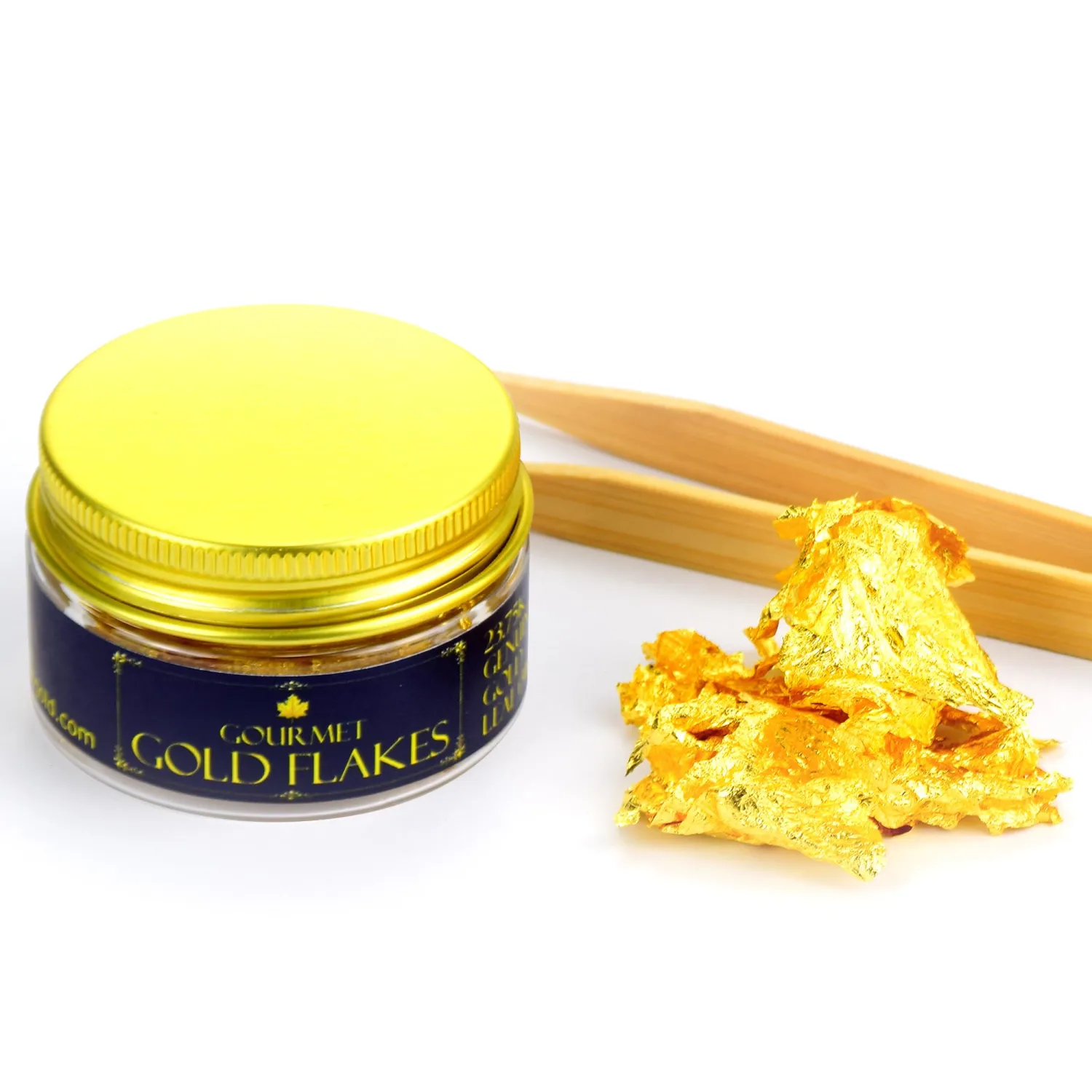 Barnabas Blattgold Genuine Edible Gold Flakes, 30mg/Jar, Edible Gold Leaf for Cake Decorations, for Baking, for Drinks and for Food