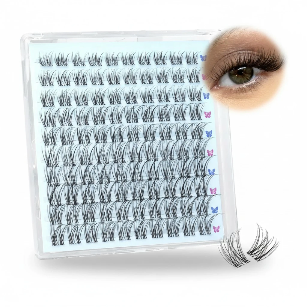 Wispy Lash Clusters Natural Individual Lashes Clusters With Invisible Band 8-16MM Eyelash Clusters CD Curl Cluster Eyelash Extensions Waterproof Eyelashes Clusters Reusable Soft Diy Lash Extension
