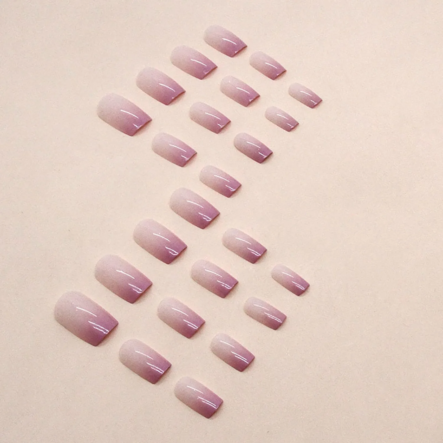 24 Pcs Press on Nails, Sunjasmine Fake Nails with Designs, Acrylic Nails False Nails with Nail Glue for Women (Short Red White Gradient)