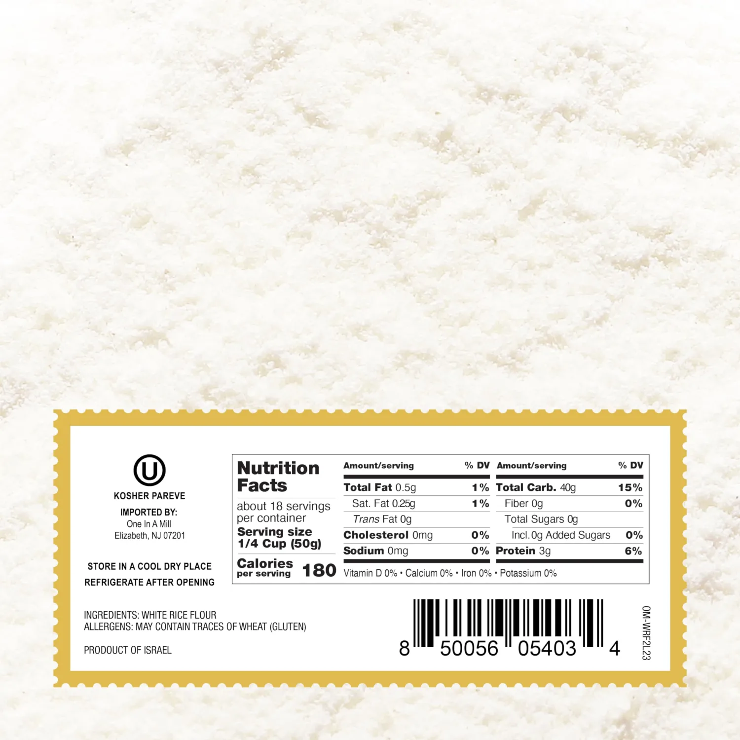 One in a Mill White Rice Flour | 2 Pound Resealable Bag | Pre-sifted Superfine Flour Alternative for Pancakes, Waffles, Baked Goods & Cooking Thickener | Vegan, Non-GMO, & Kosher OU