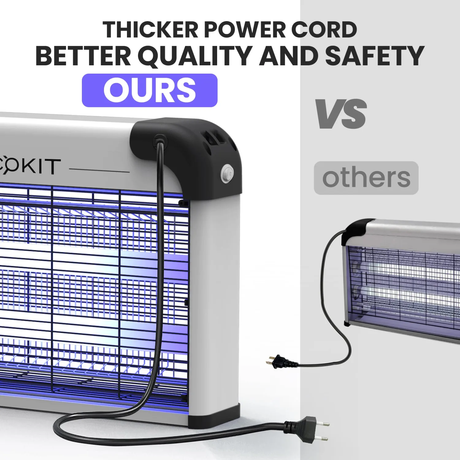 Bug Zapper Indoor 20W Electric Insect Killer with Bug Collection Tray, Fly and Mosquito Killer for Home, Kitchen, Garage, Patio, Includes 2 Extra Replacement Bulbs
