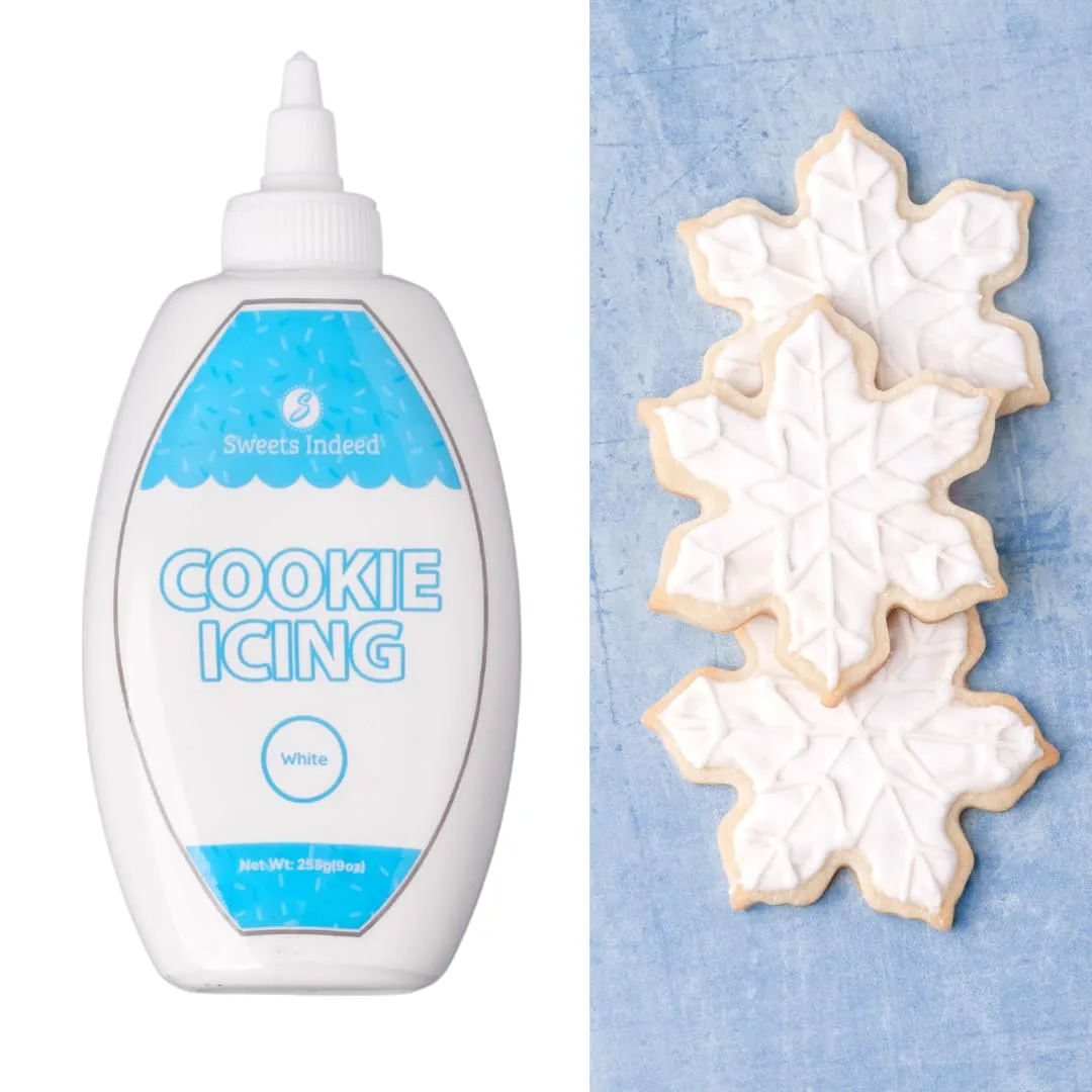 Sweets Indeed, Cookie Icing, Valntines Day Cookie Decorating, Quick and Easy to Use, Perfect for baking and cookie decoarting, 9 ounces (White)