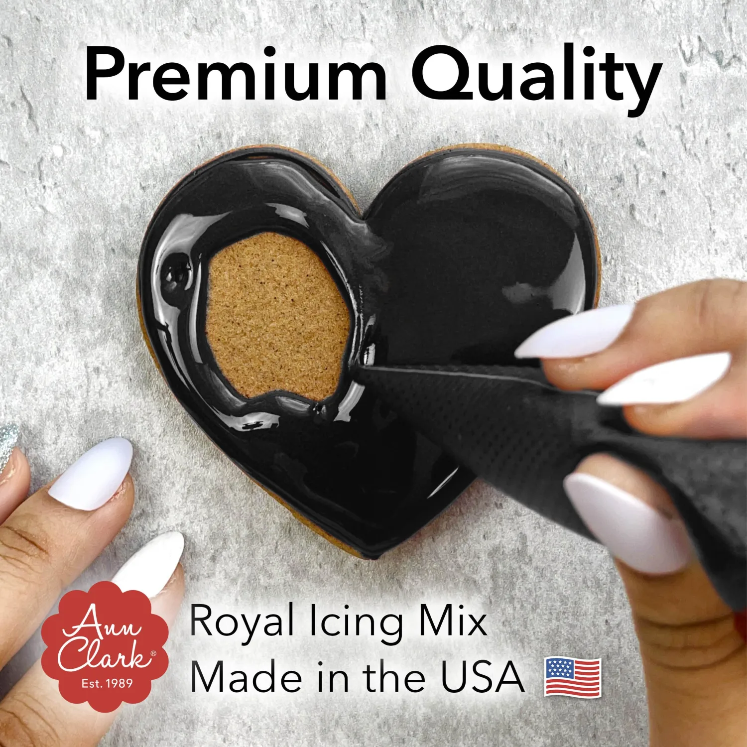 Ann Clark Black Royal Icing Mix 4.3-oz. Pouch Makes 2 Cups Black Cookie Icing