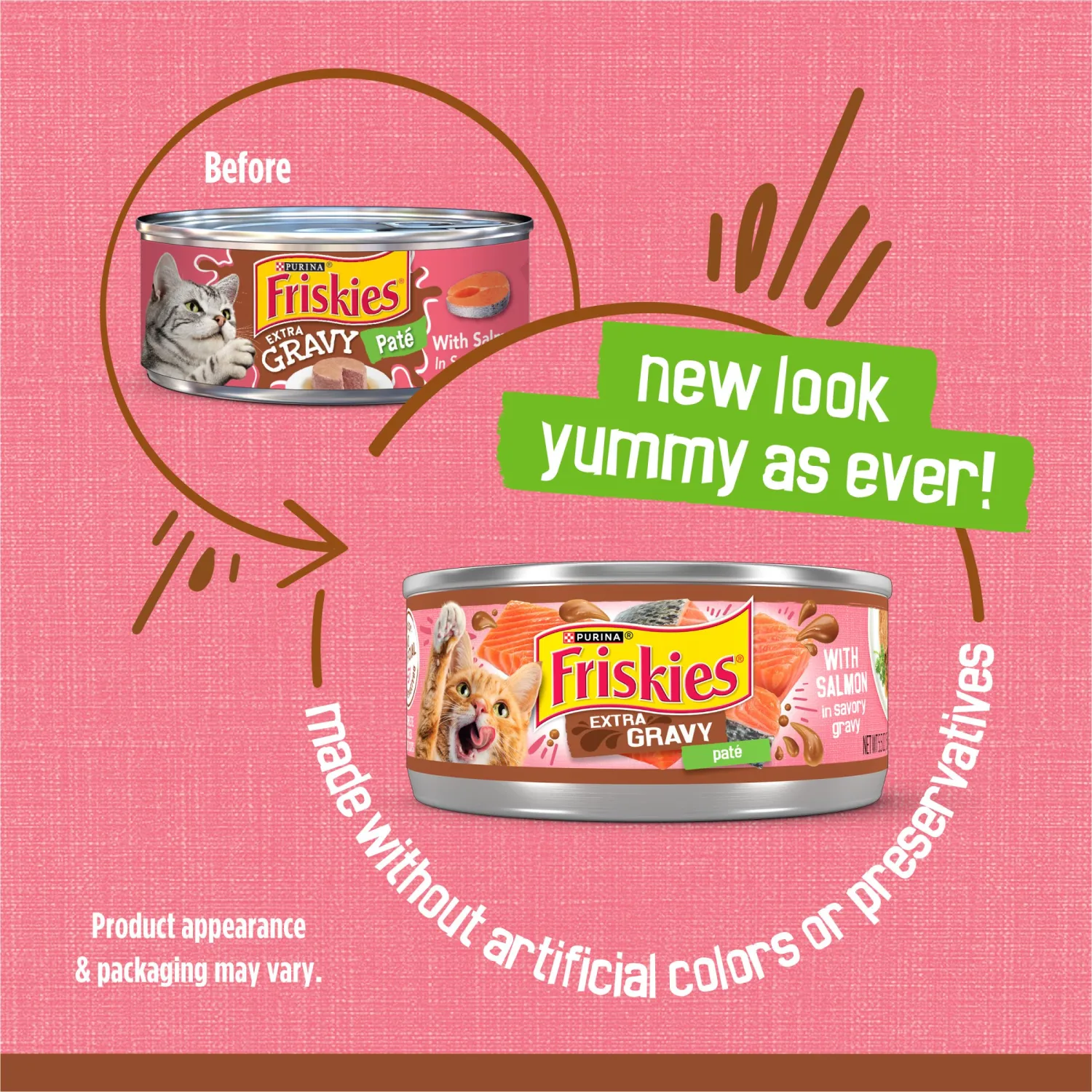 Purina Friskies Wet Cat Food Extra Gravy Pate With Salmon in Savory Gravy - (Pack of 24) 5.5 oz. Cans