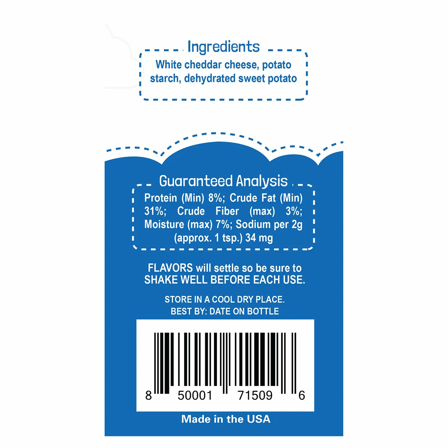 Flavors Food Topper for Dogs, Delicious Seasoning for Dog Food, Natural, Grain-Free Kibble Seasoning and Treat Mix for Picky Dogs and Puppies, White Cheddar Recipe, 3.1-Ounce