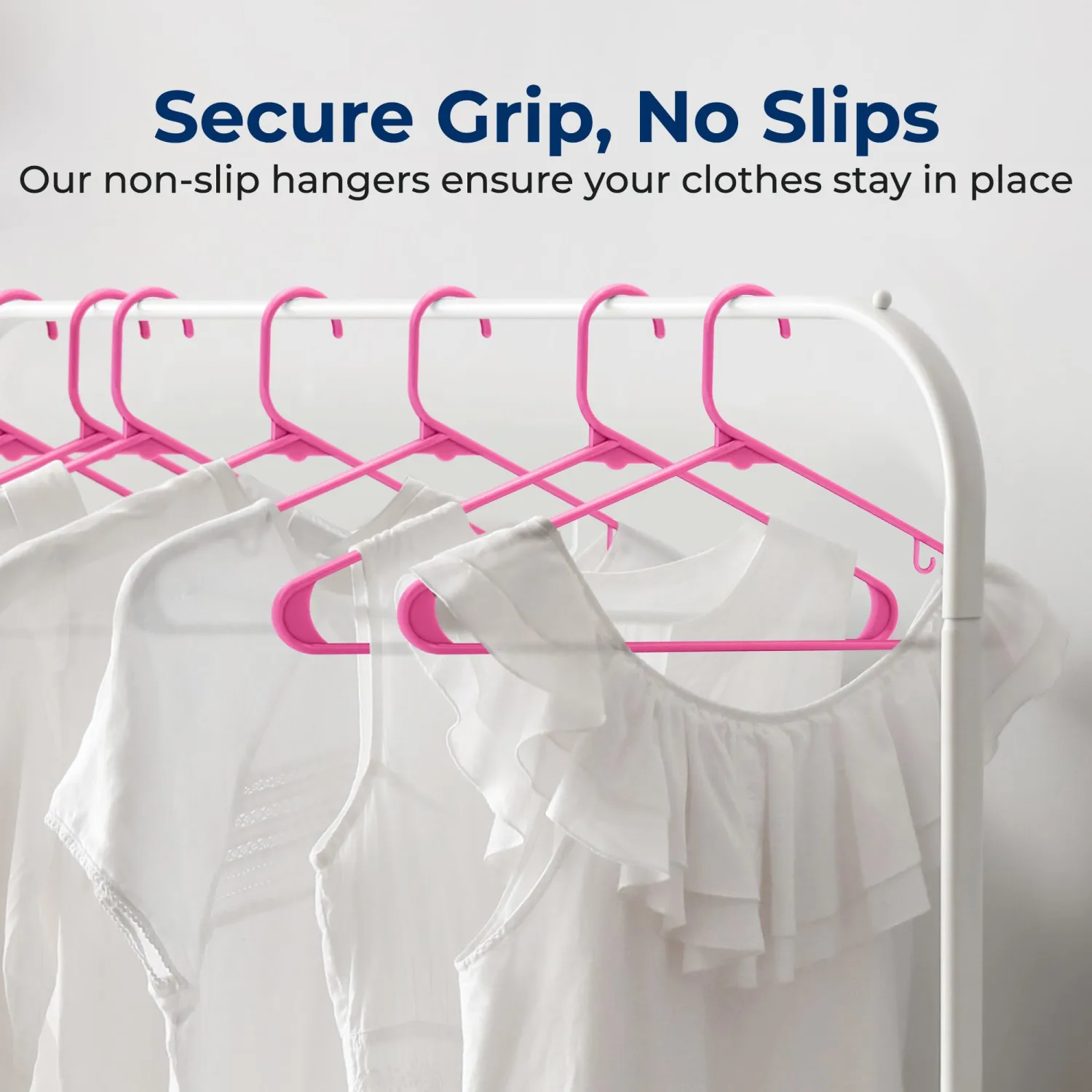 SereneLife 20-Pack Plastic Hangers, Non-Slip, Space-Saving Closet Organizers, Durable and Strong for Shirts, Sweaters, Hoodies, Kids Clothes & Dresses, Ultra-Thin, Lightweight