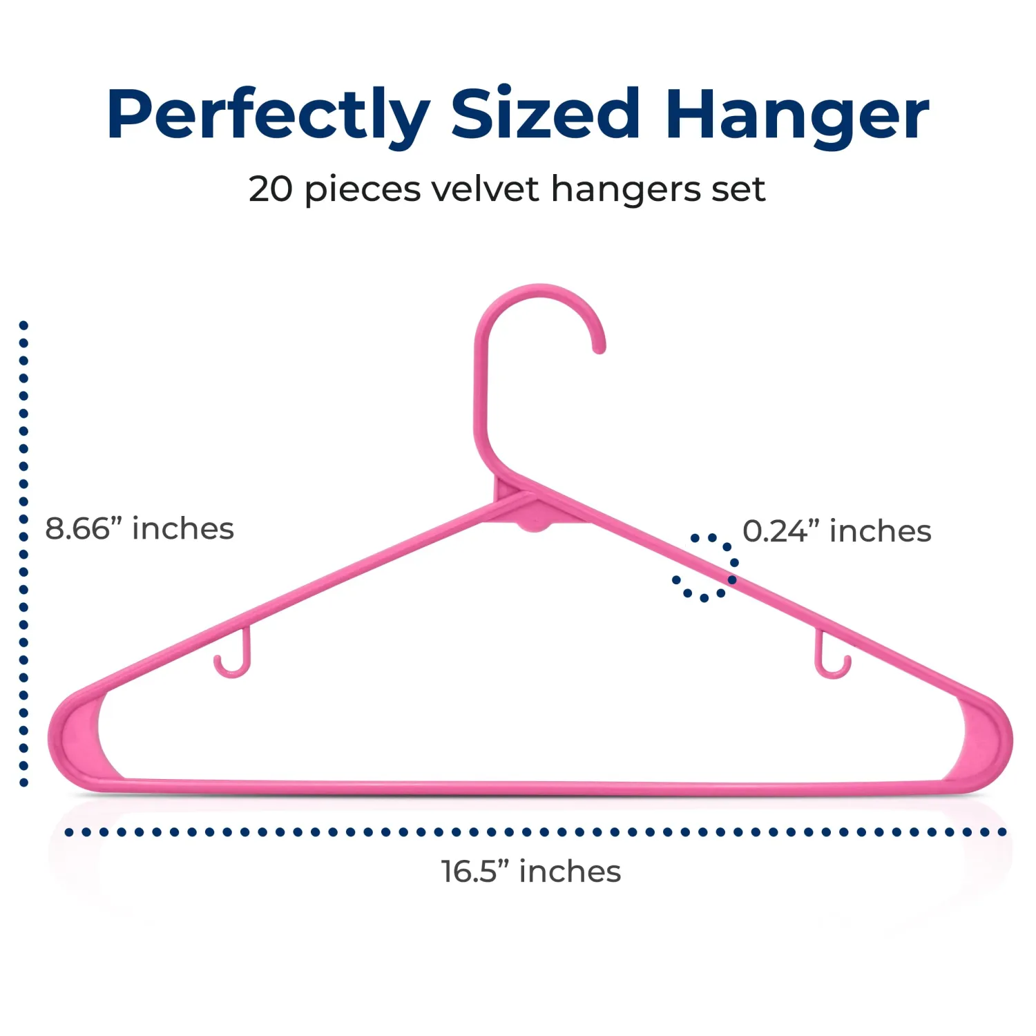 SereneLife 20-Pack Plastic Hangers, Non-Slip, Space-Saving Closet Organizers, Durable and Strong for Shirts, Sweaters, Hoodies, Kids Clothes & Dresses, Ultra-Thin, Lightweight