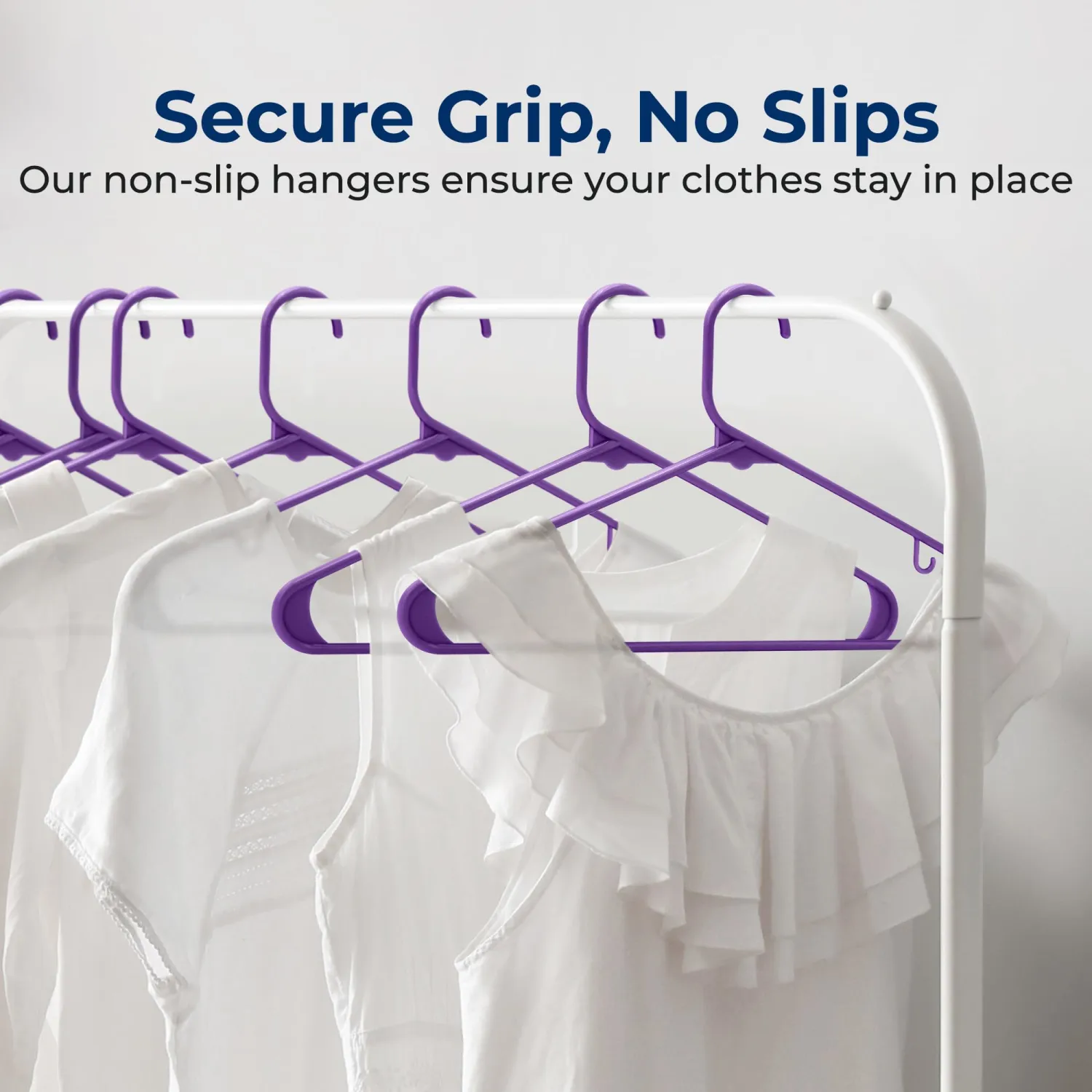 SereneLife 20-Pack Plastic Hangers, Non-Slip, Space-Saving Closet Organizers, Durable and Strong for Shirts, Sweaters, Hoodies, Kids Clothes & Dresses, Ultra-Thin, Lightweight