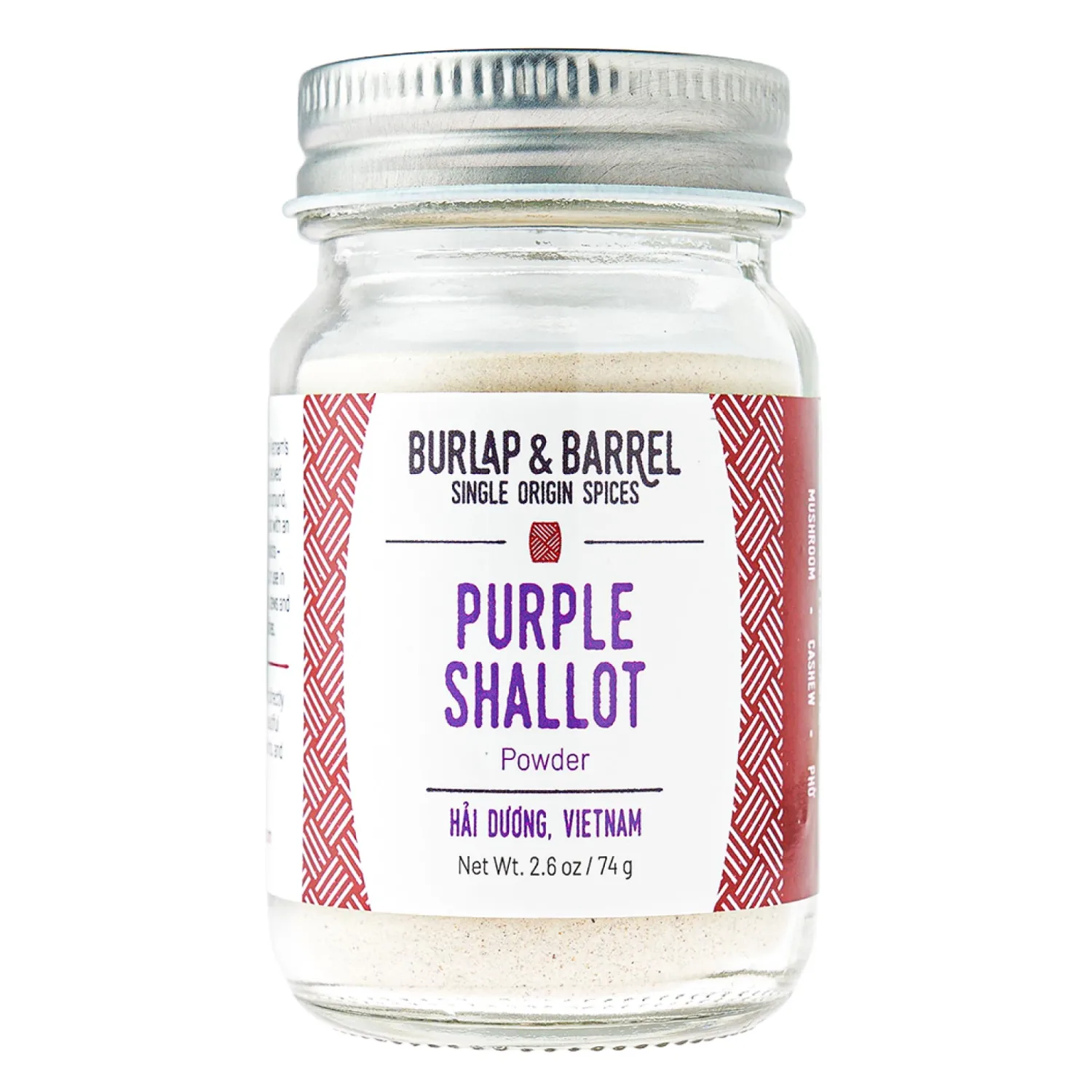 Burlap & Barrel Purple Shallot Powder – Air-Dried with Umami and Sweet Allium Flavor – Vietnamese Seasoning & Fresh Shallot Substitute – As Seen On Shark Tank - 2.6oz Glass Jar