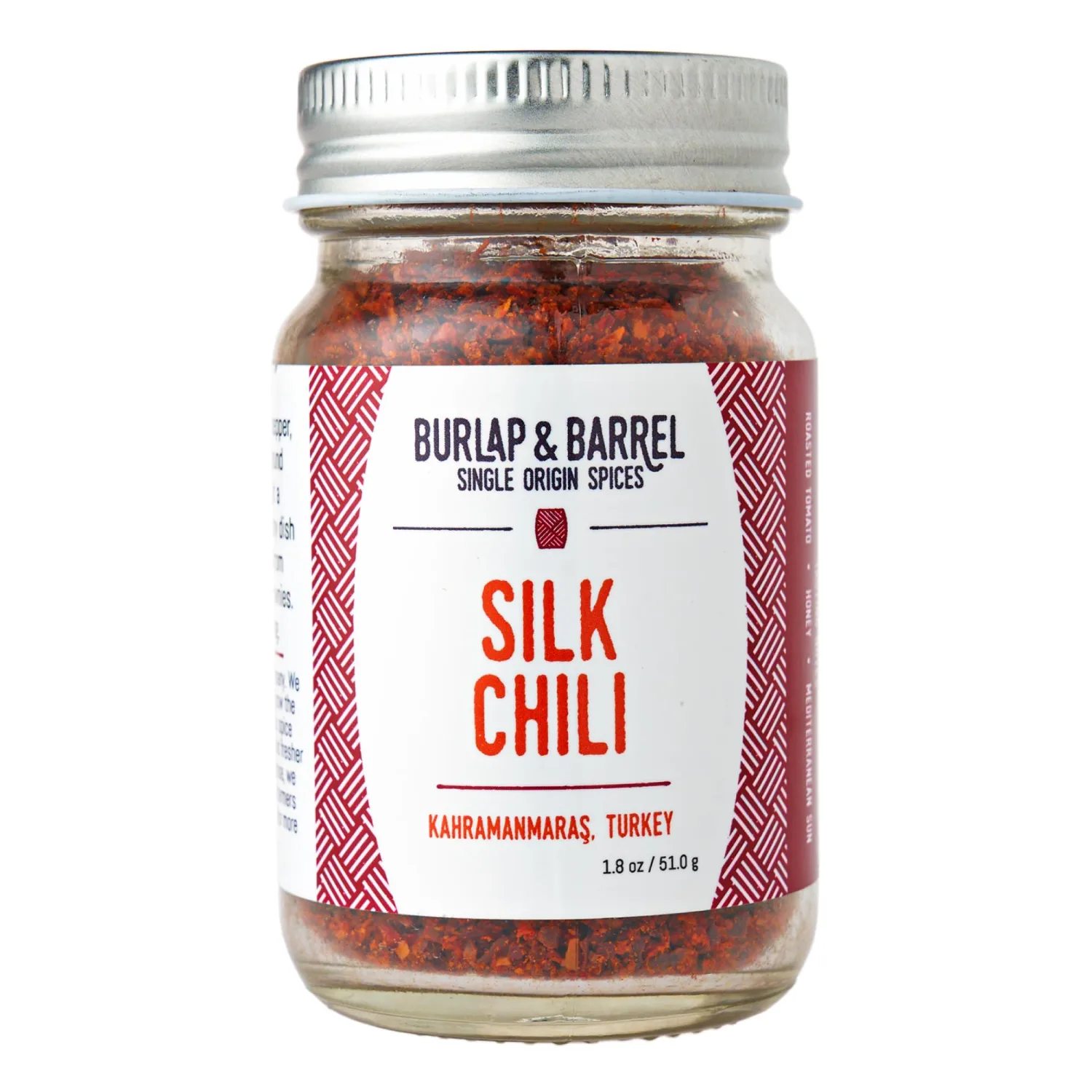 Burlap & Barrel Silk Chili Flakes - Mildly Spicy Aleppo Pepper - Flavorful, and Versatile Red Chili Flakes & Seasoning - As Seen On Shark Tank - 1.8oz Glass Jar