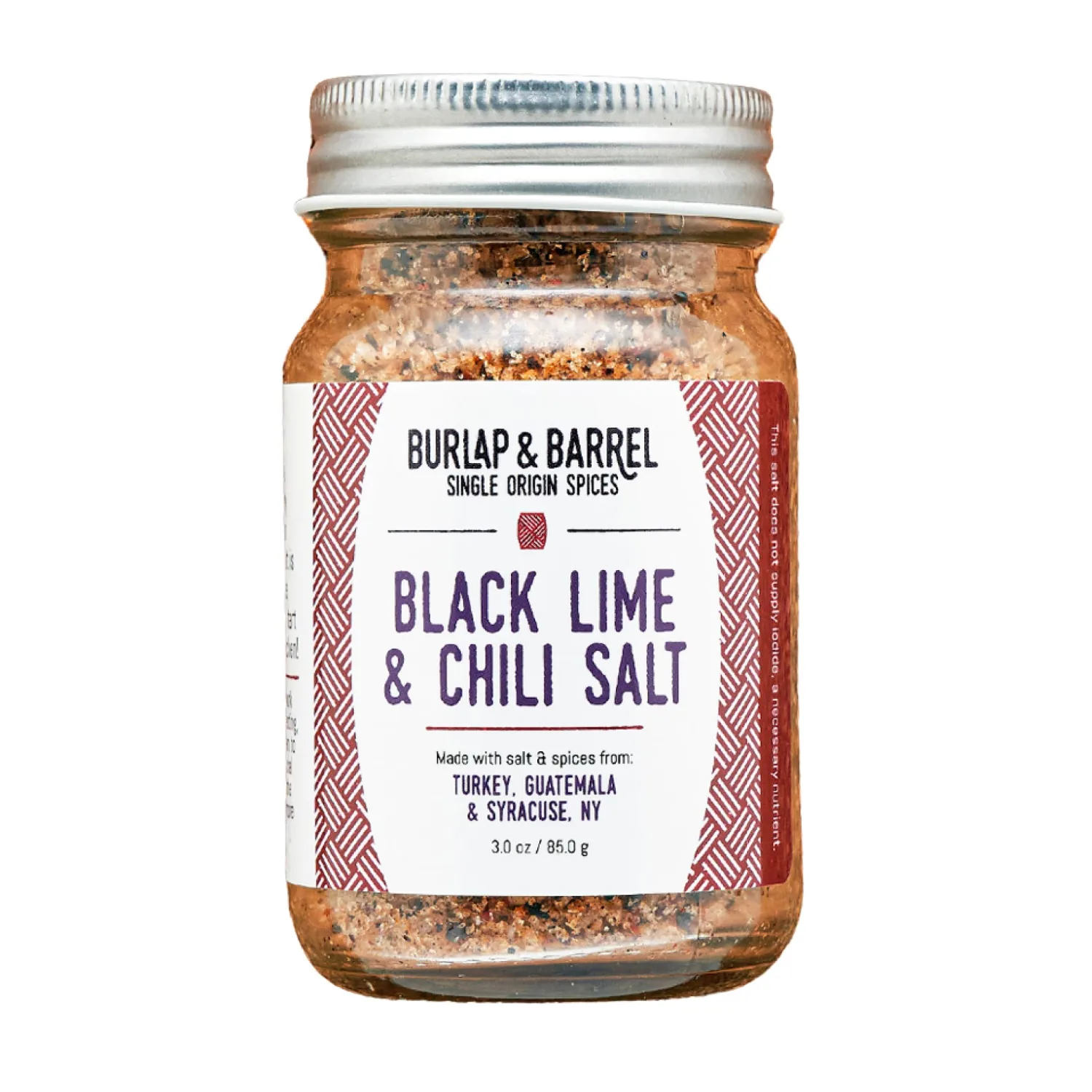 Burlap & Barrel Black Lime & Chili Salt - Savory, Tart, Mildly Spicy - Seasoning Salt for Seafood, Salads & Grilling - As Seen on Shark Tank - 3.0 oz Glass Jar