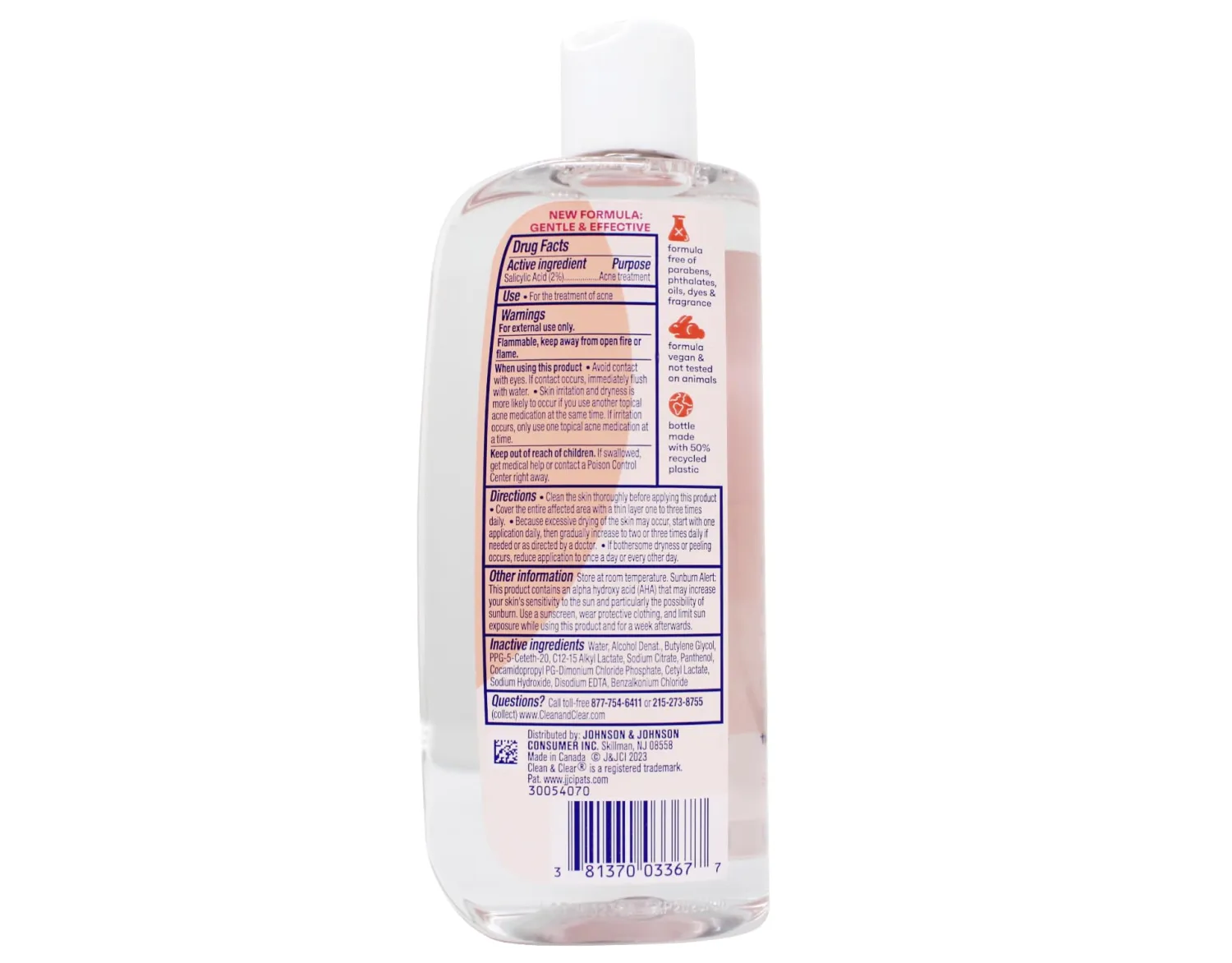 Clean & Clear Essentials Oil-Free Deep Cleaning Facial Astringent with Salicylic Acid Acne Medication for All Skin Types, 8 fl. oz