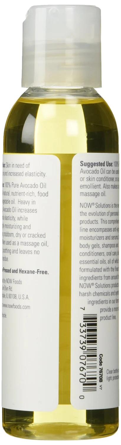 NOW Foods Avocado Oil (Liquid), 4 Ounce Bottles, 2 pk