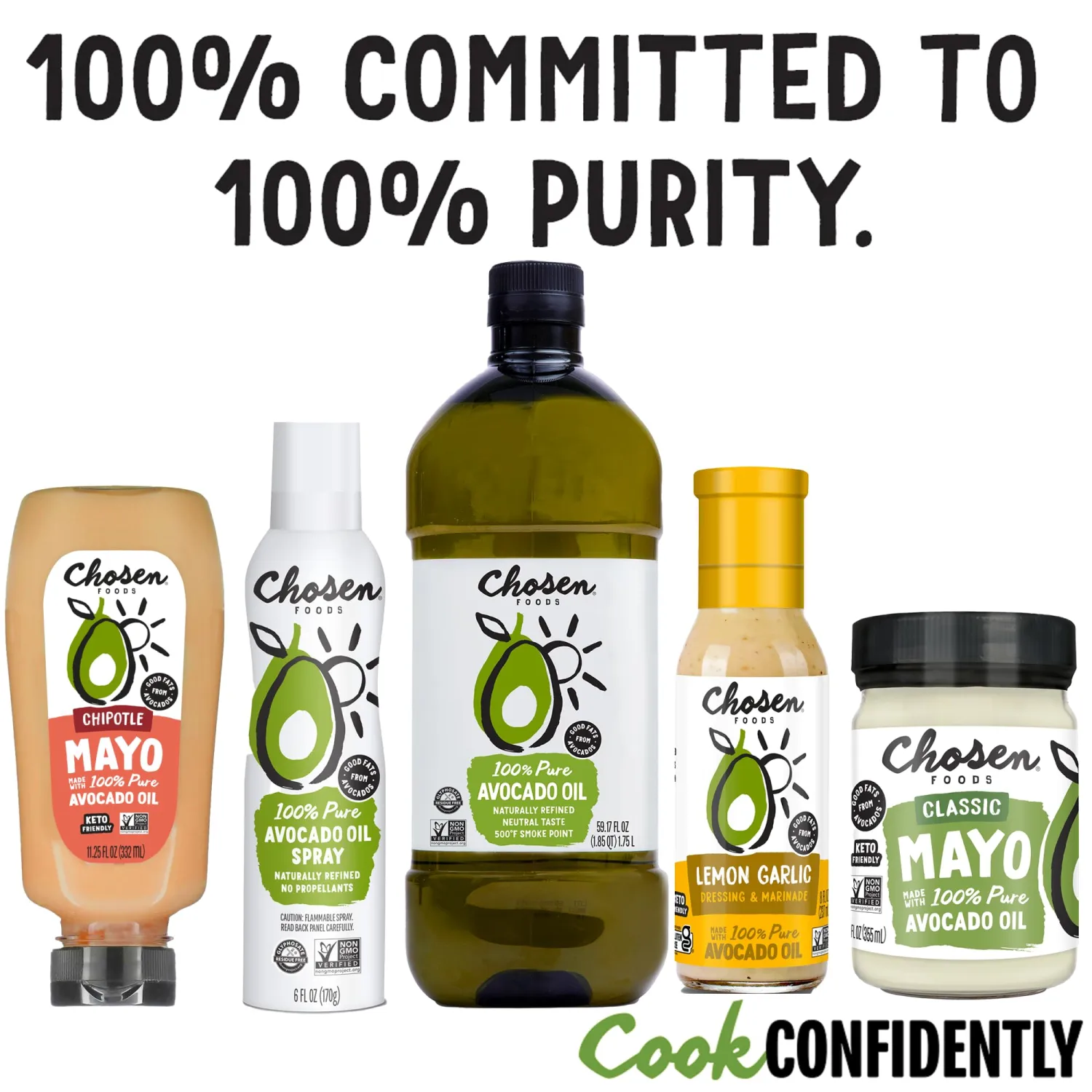 Chosen Foods 100% Pure Extra Virgin Avocado Oil, Keto and Paleo Diet Friendly, Kosher Oil for Baking, High-Heat Cooking, Frying, Homemade Sauces, Dressings and Marinades (8.4 fl oz)
