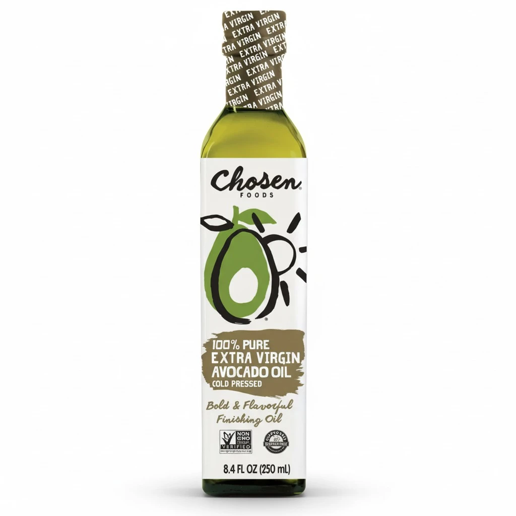 Chosen Foods 100% Pure Extra Virgin Avocado Oil, Keto and Paleo Diet Friendly, Kosher Oil for Baking, High-Heat Cooking, Frying, Homemade Sauces, Dressings and Marinades (8.4 fl oz)
