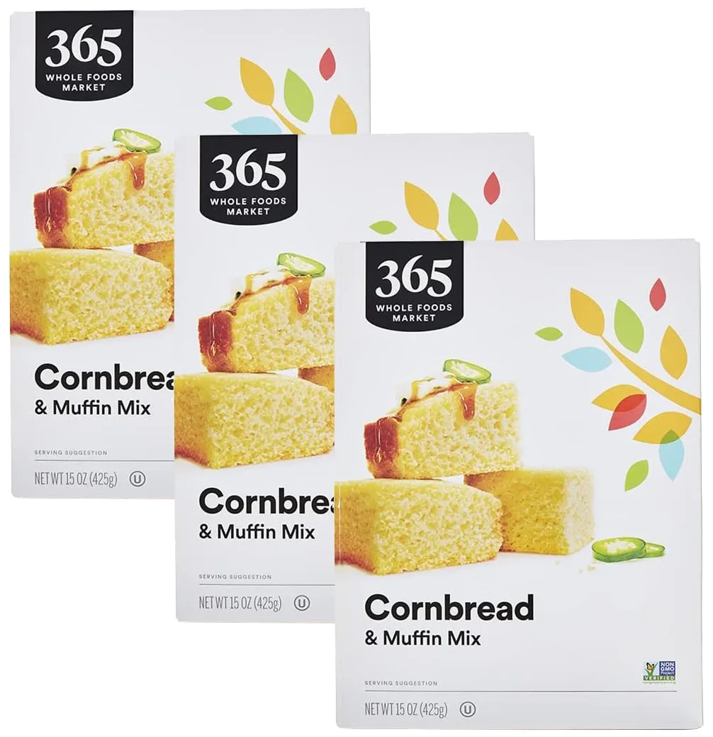 365 by Whole Foods Market, Cornbread & Muffin Mix, 15 Ounce (Pack of 3)