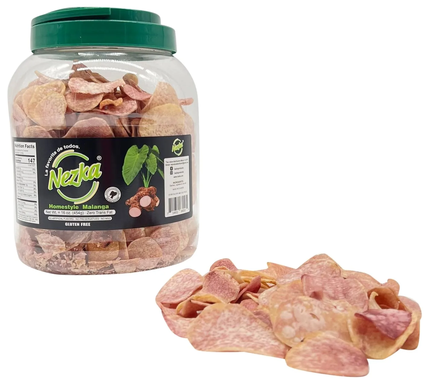Nezka Purple Taro Chips - Cuban Delicious Crunchy Snacks and Side Dish - 16 Oz