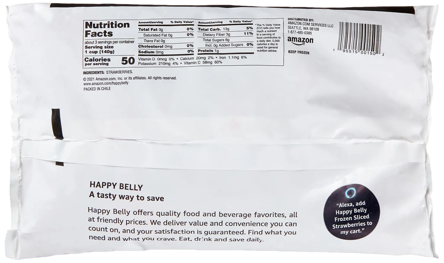 Amazon Brand - Happy Belly Sliced Strawberries, 16 ounce (Pack of 1)