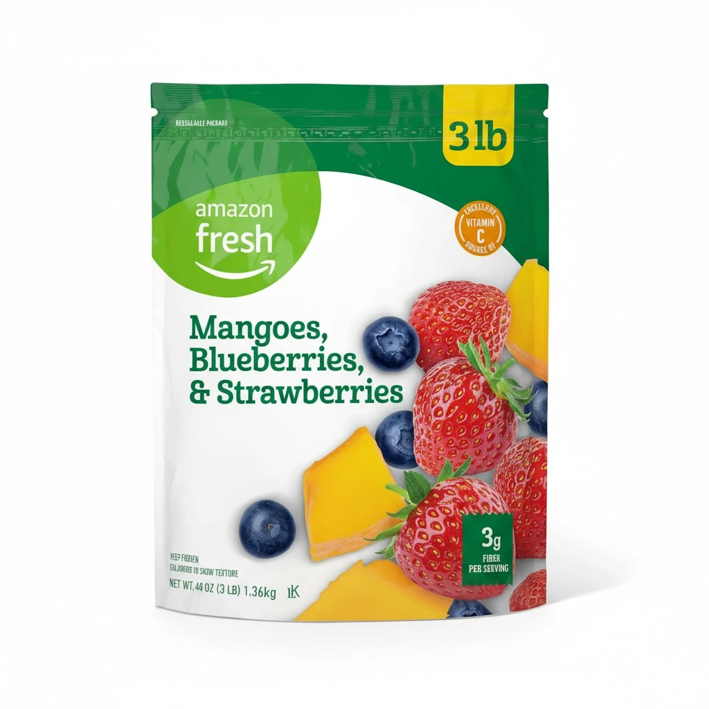 Amazon Fresh, Frozen Mangoes, Blueberries, and Strawberries, 48 Oz