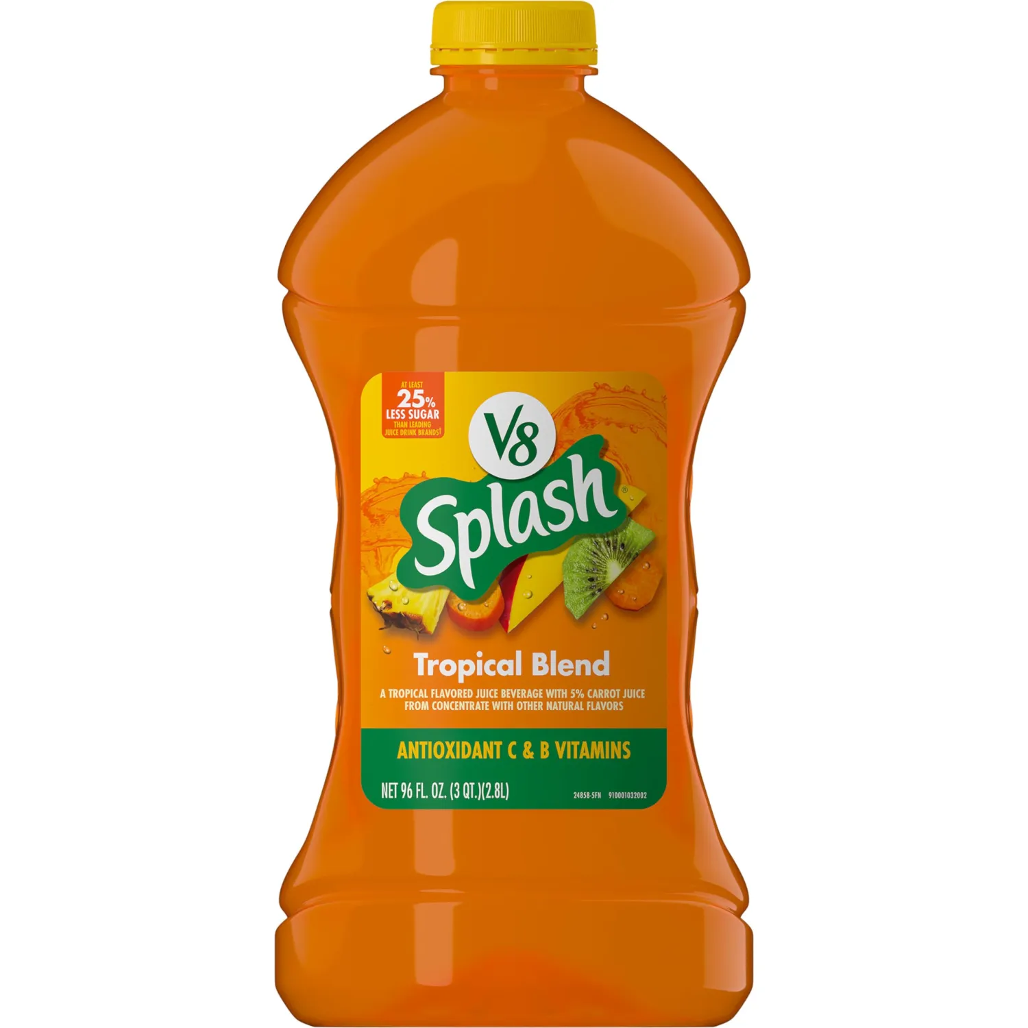 V8 Splash Tropical Fruit Blend Flavored Juice Beverage, 96 FL OZ Bottle