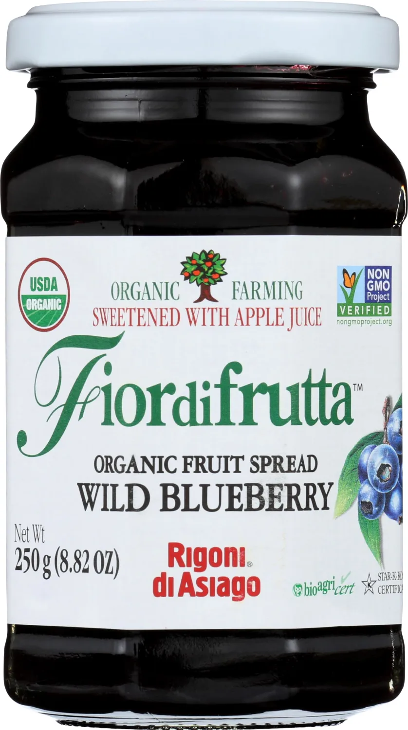 Rigoni di Asiago Fiordifrutta Organic Fruit Spread, Wild Blueberry, 8.82 Ounce