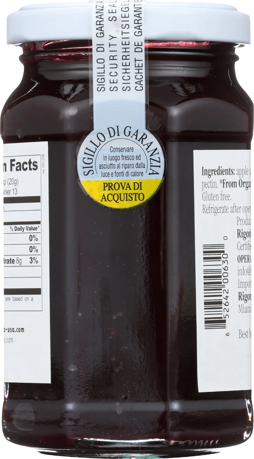 Rigoni Di Asiago Fiordifrutta Organic Fruit Spread, Black Currant, 8.82 Ounce