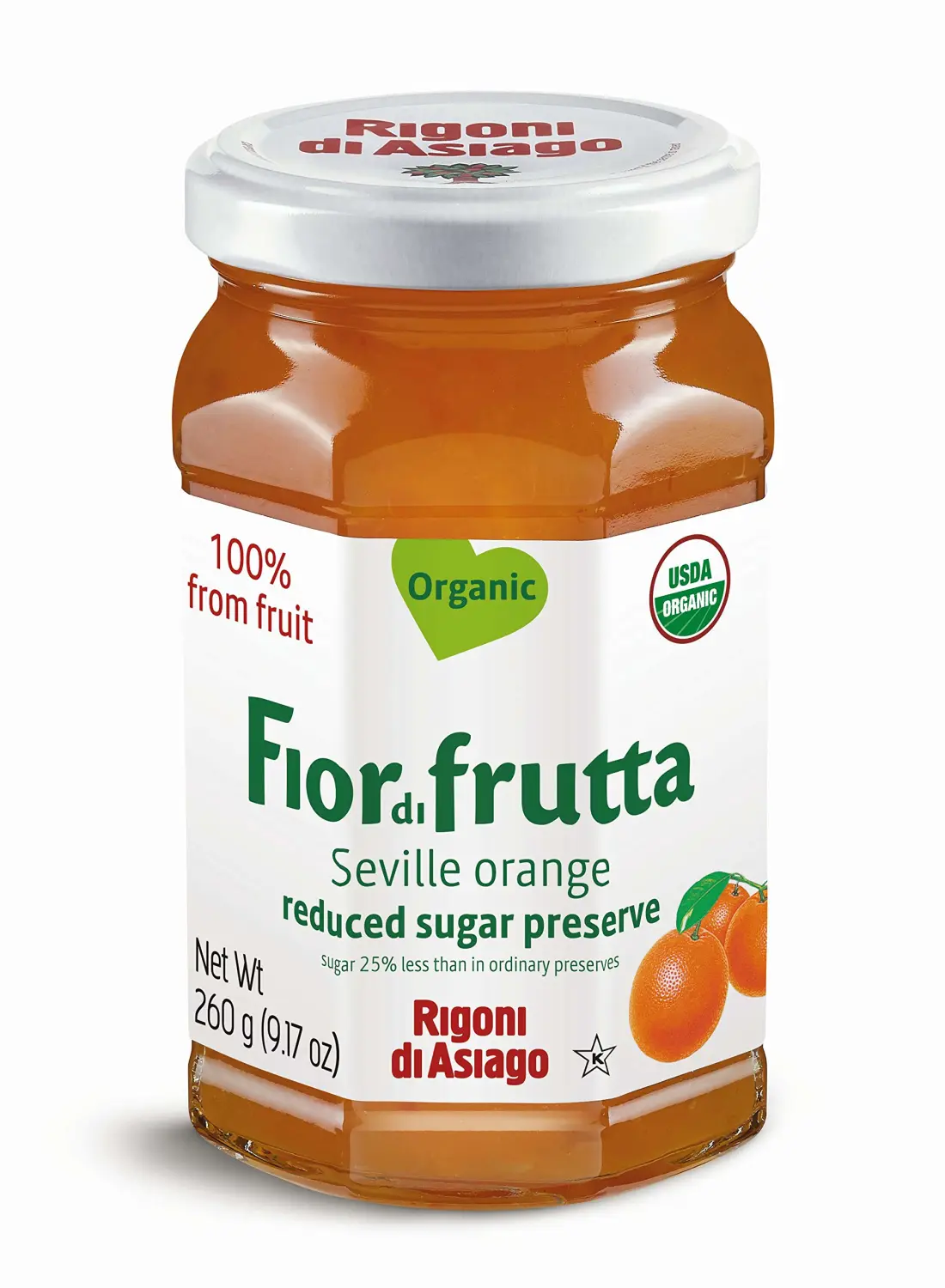 Rigoni Di Asiago Fiordifrutta Fruit Spread, Seville Orange, Organic, 9.17 oz