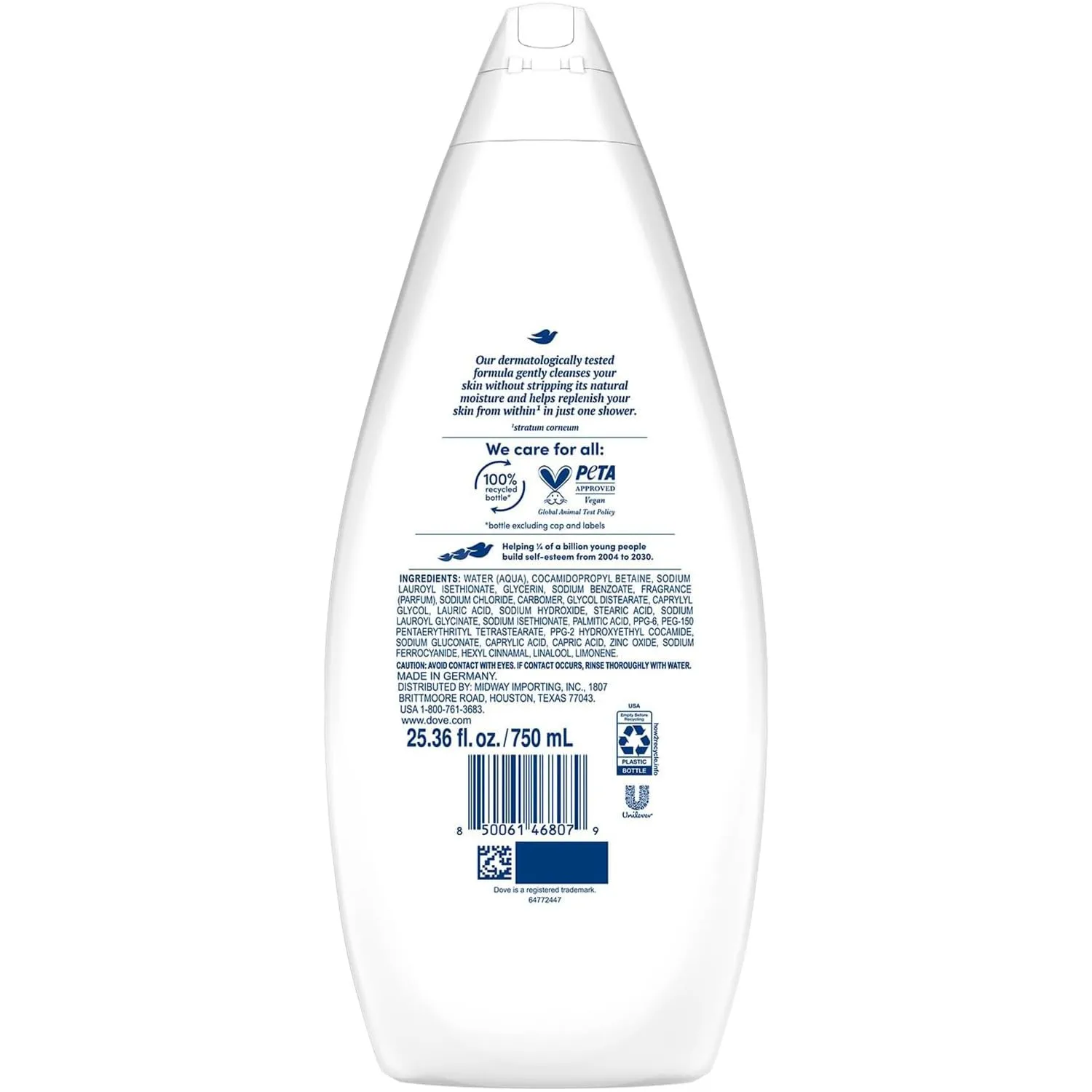 Dove Body Wash Hydrate 4-Pack – Moisturizing Cleanser for Smooth, Soft Skin, 25.3 Oz Ea