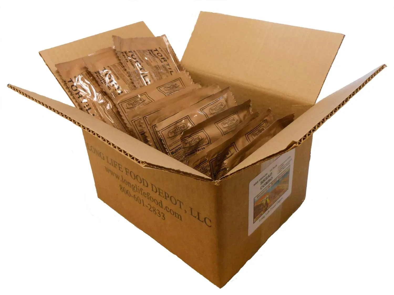 MRE Bread Combo - 12 Pack - Combination of MRE Breads - 4 Tortilla, 4 Italian Bread Sticks and 4 Whole Wheat Split Bread