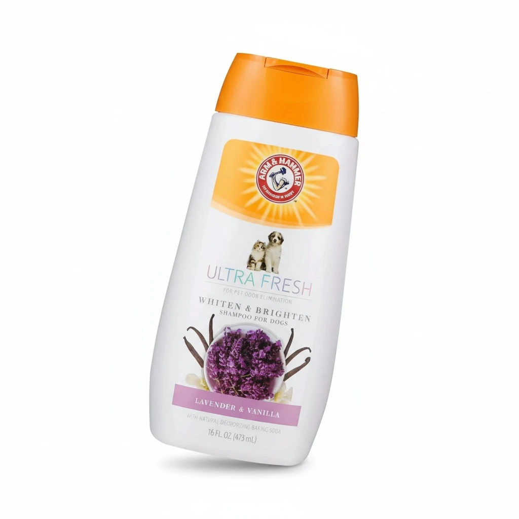 Arm & Hammer Ultra Fresh Whitening and Brightening Dog Shampoo | Baking Soda Neutralizes Bad Odors | Pet Shampoo in Calming Lavender and Vanilla Scent, 16 Fl Oz