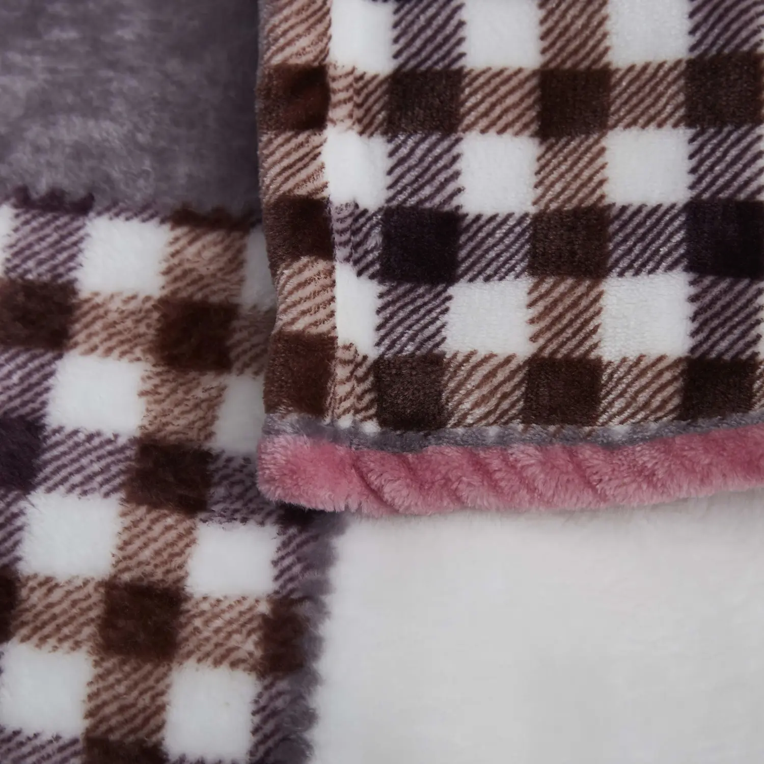 Tache Autumn Pink Purple Farmhouse Super Soft Micro Fleece Plaid Patchwork Plush Lightweight Dual-Sided Decorative Couch, Sofa, Travel, Lap, Bed Throw Blanket, 50x60